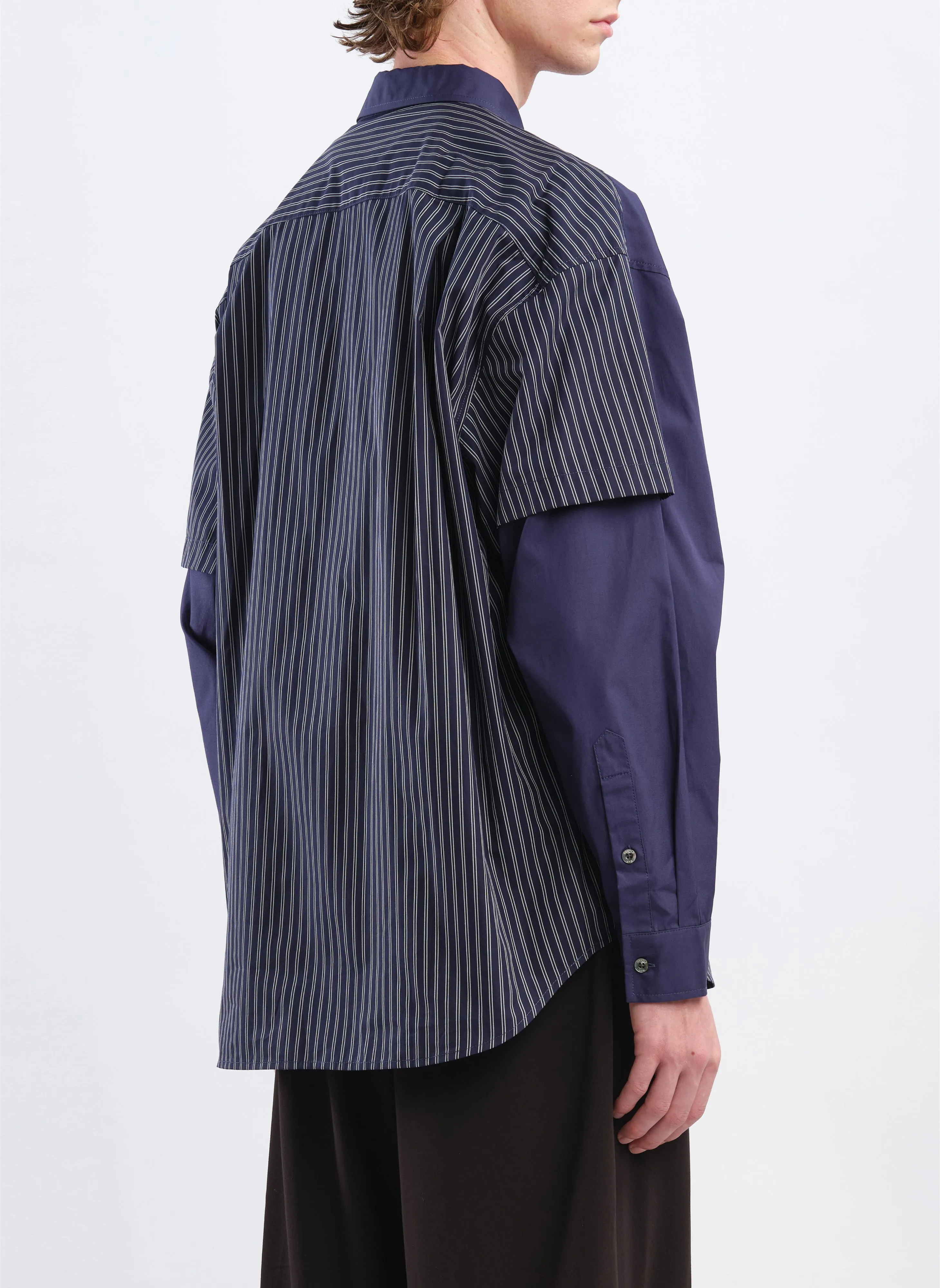 60s Cotton typewriter Blocking Shirt