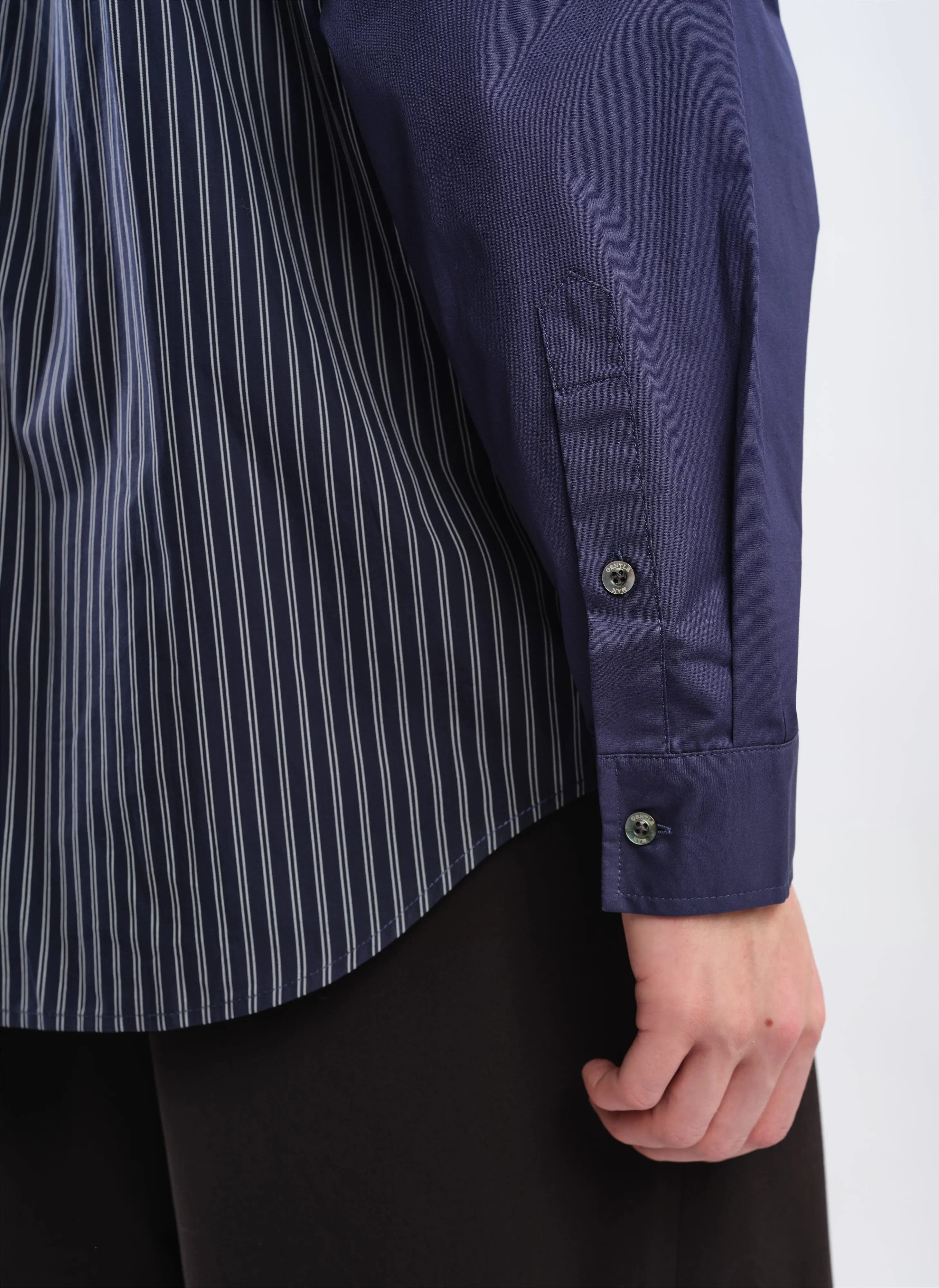 60s Cotton typewriter Blocking Shirt