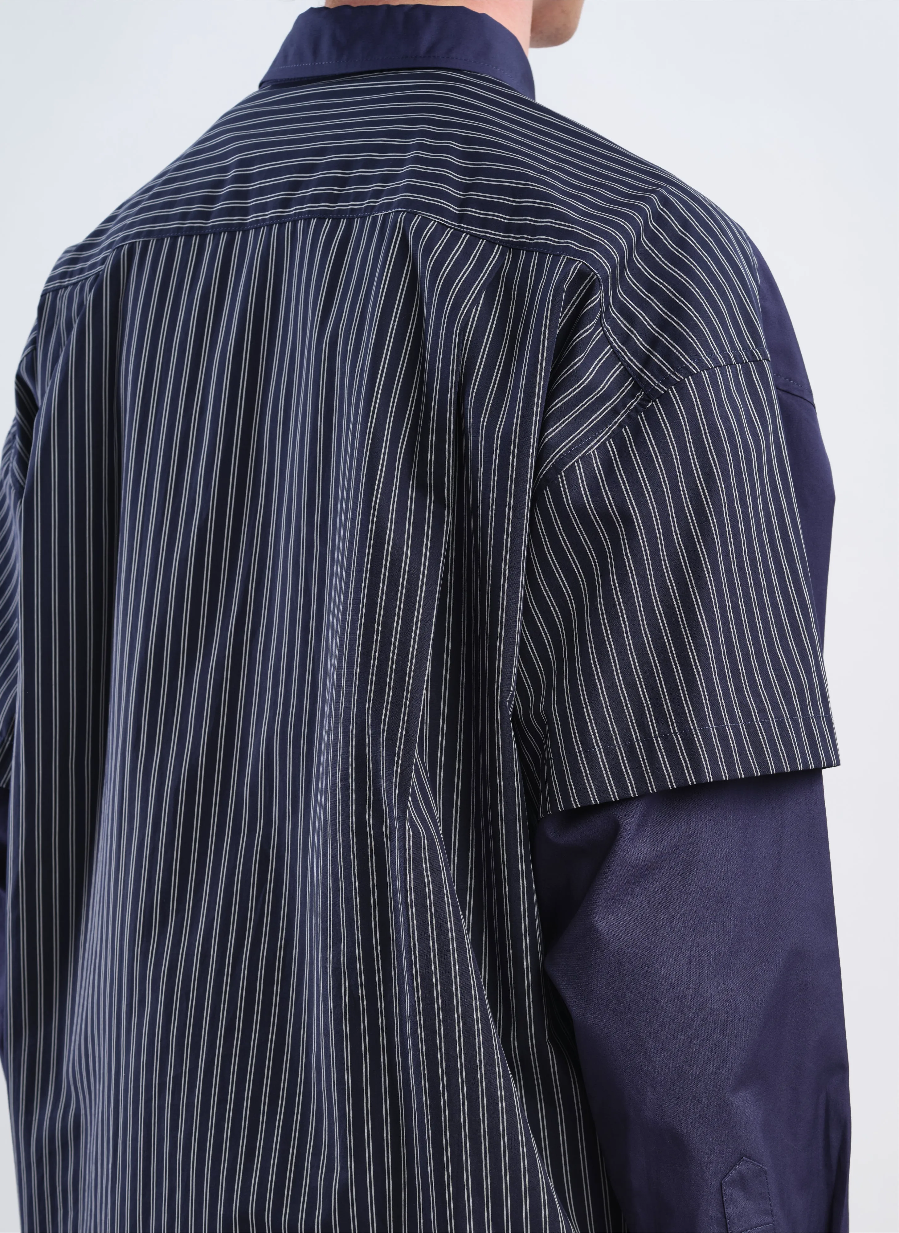 60s Cotton typewriter Blocking Shirt
