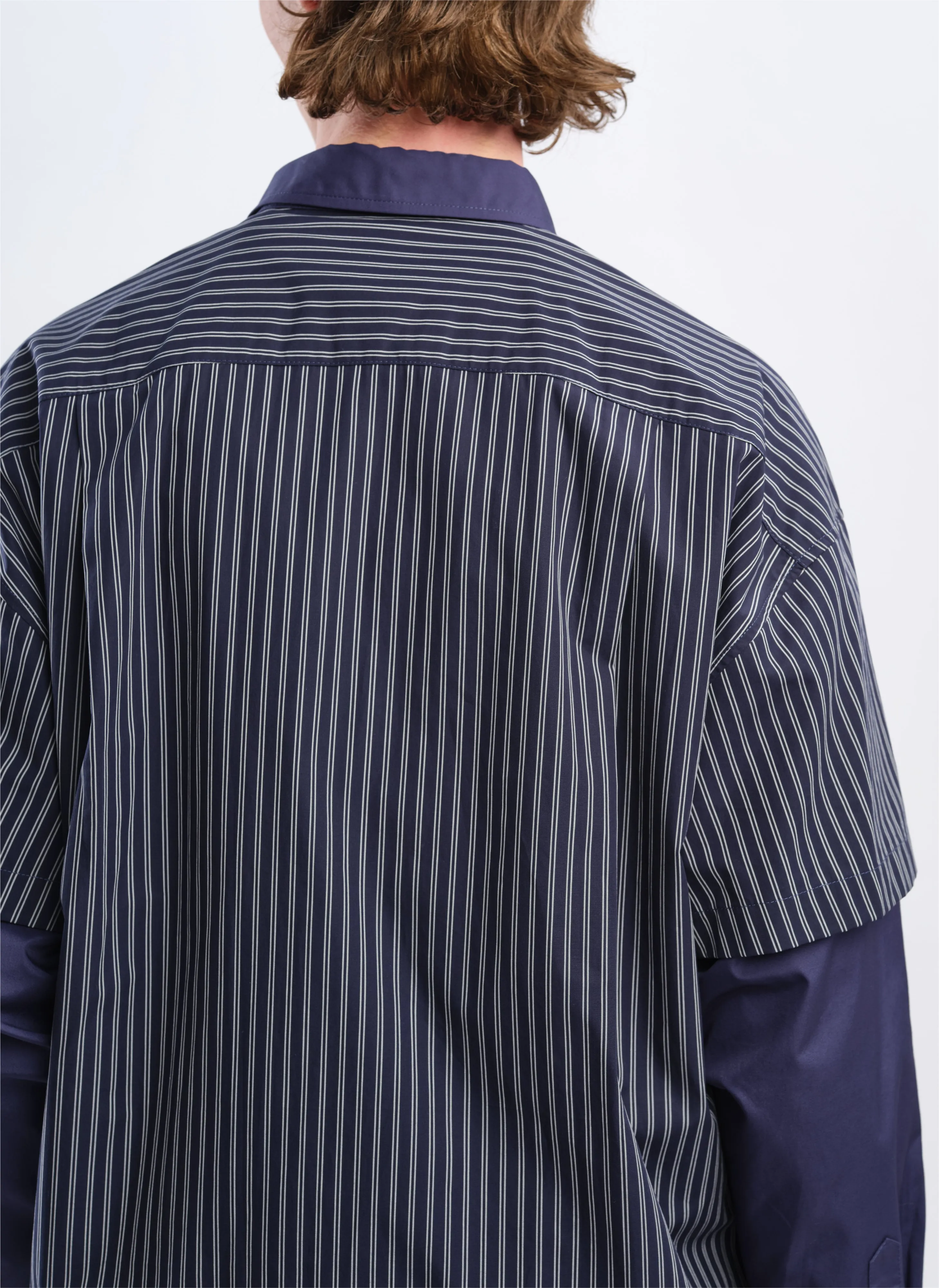 60s Cotton typewriter Blocking Shirt