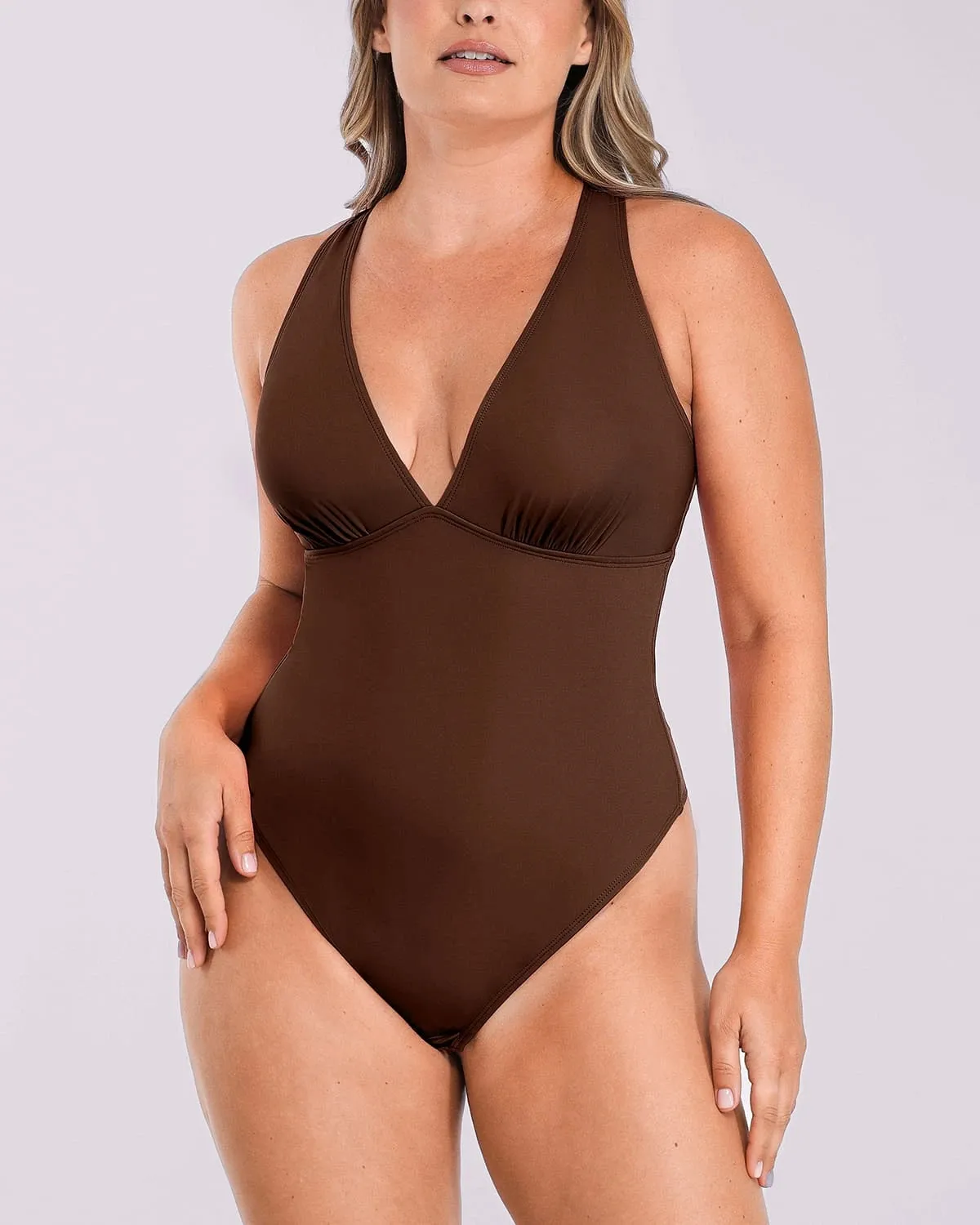 AirSlim® Deep V-Neck Cross Back Shaping Bodysuit