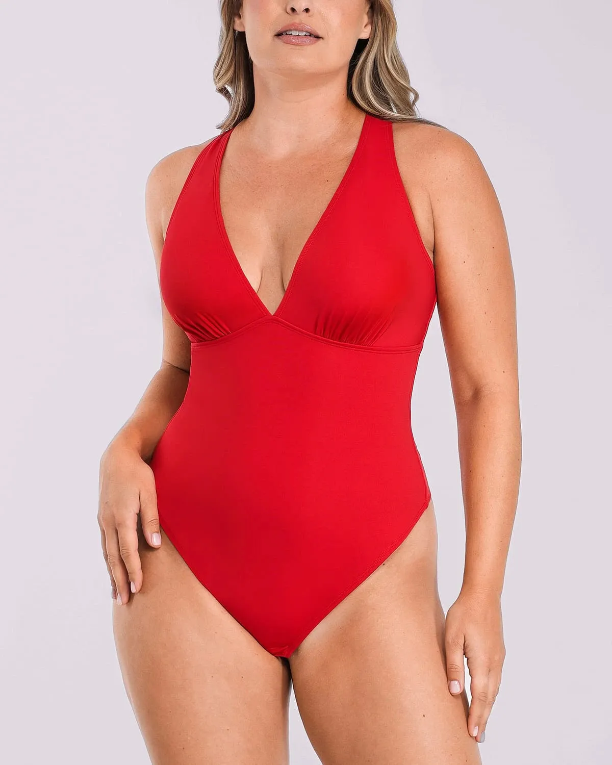 AirSlim® Deep V-Neck Cross Back Shaping Bodysuit