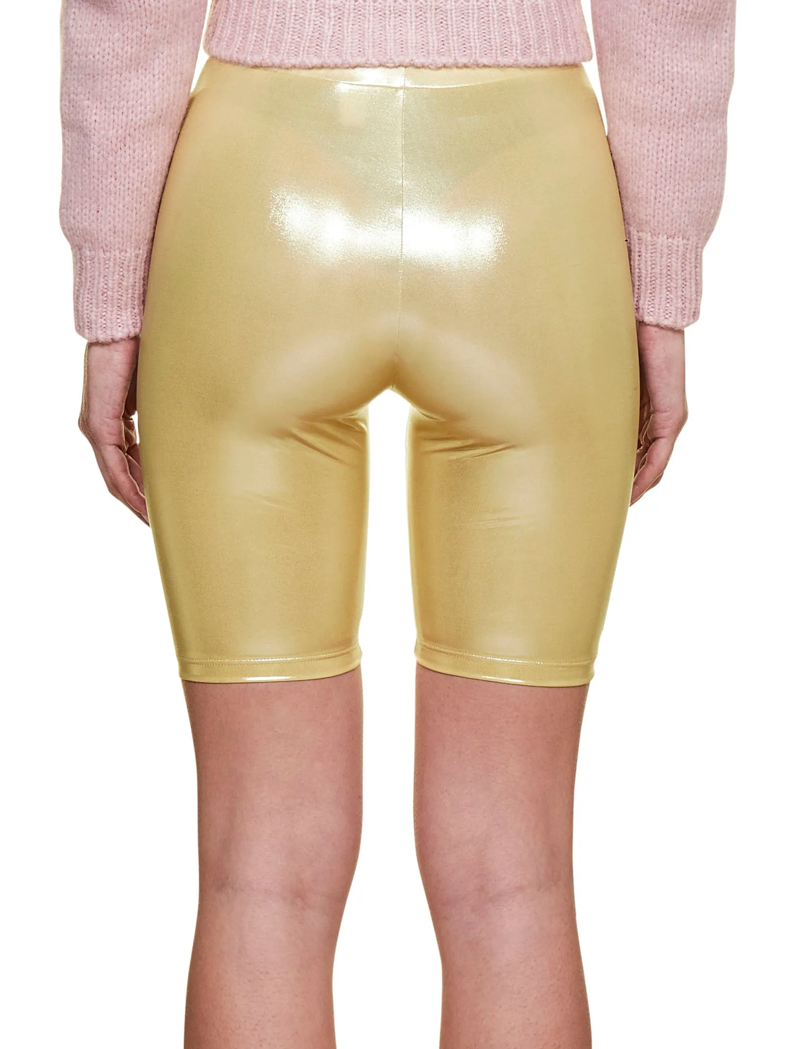 Alessandra Rich Laminated High Waist Cycling Shorts