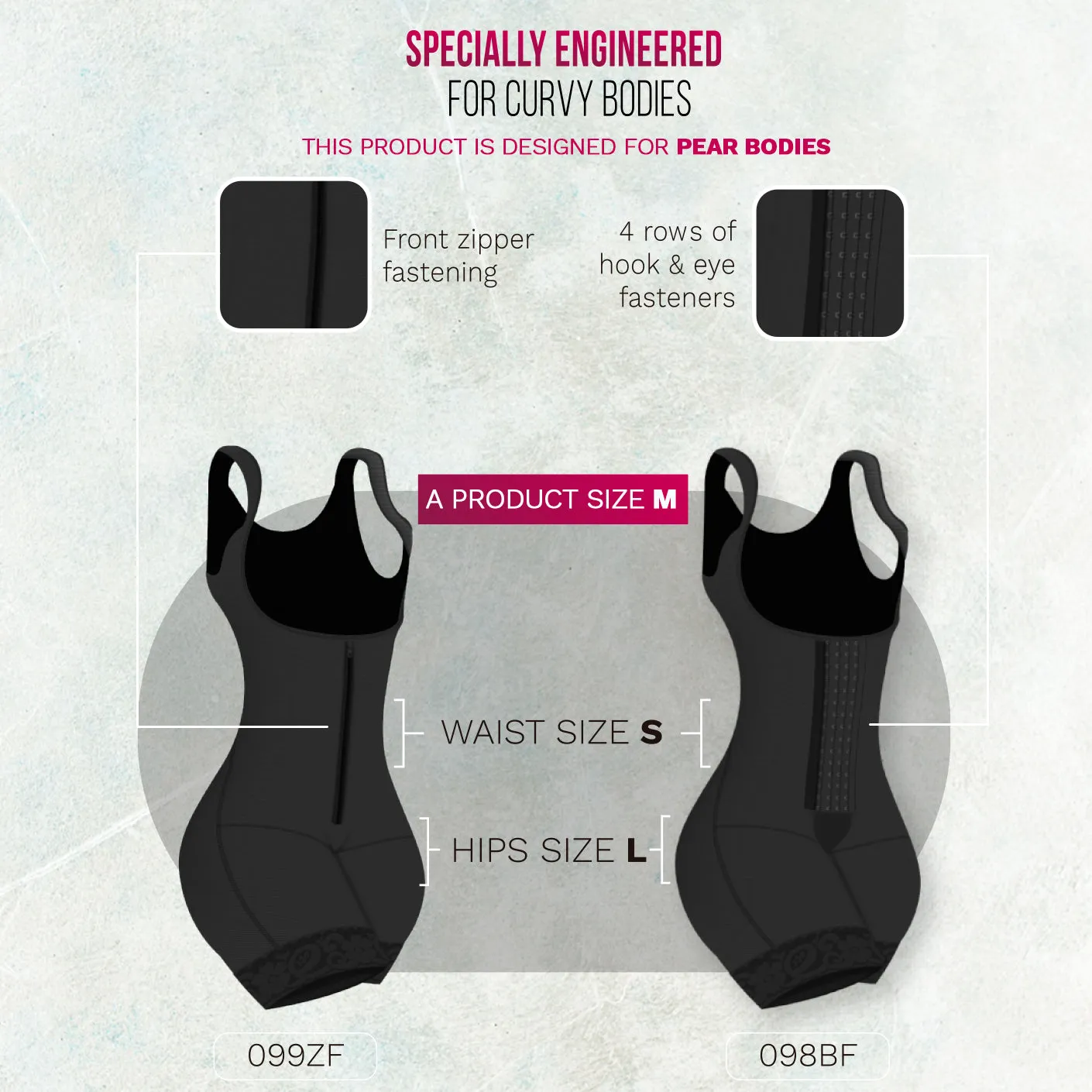 Bling Shapers 099ZF | Bum Lifter Tummy Control Shapewear Mid Thigh Faja for Curvy Wide Hips Small Waist Women | Daily Use