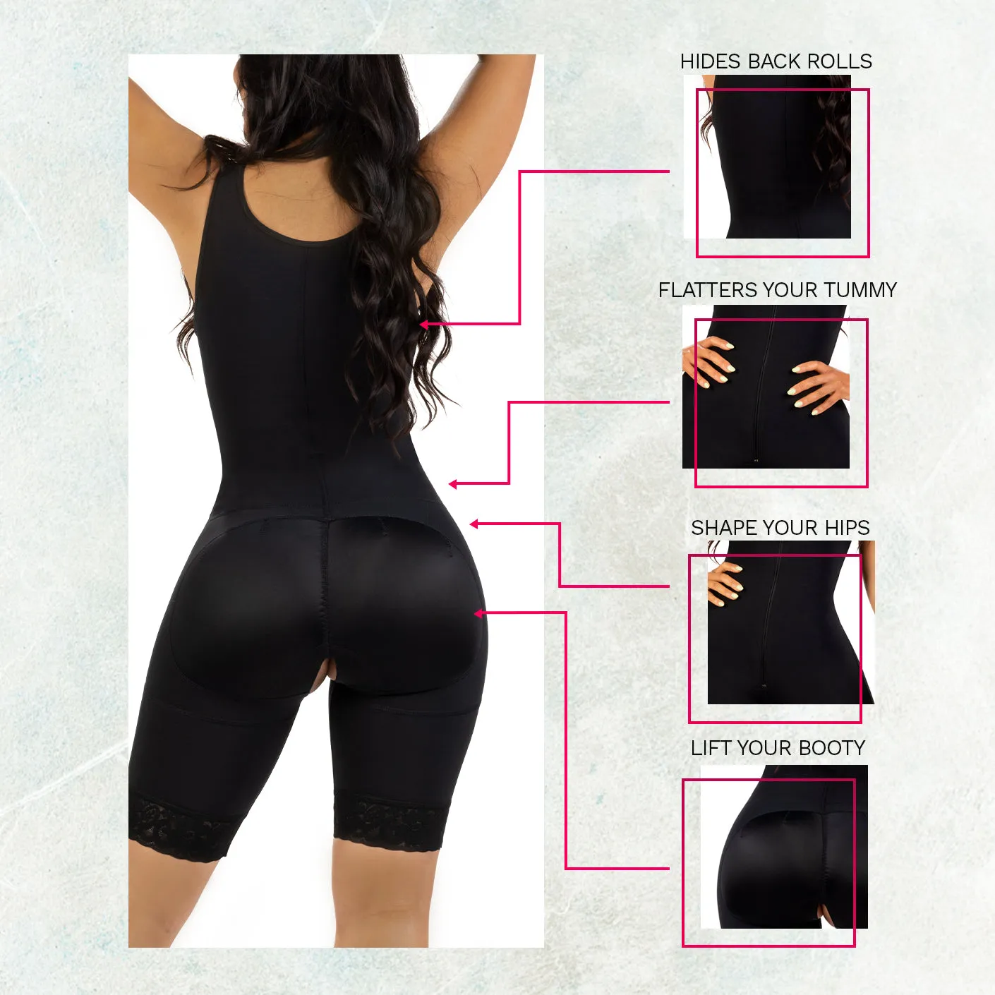 Bling Shapers 099ZF | Bum Lifter Tummy Control Shapewear Mid Thigh Faja for Curvy Wide Hips Small Waist Women | Daily Use