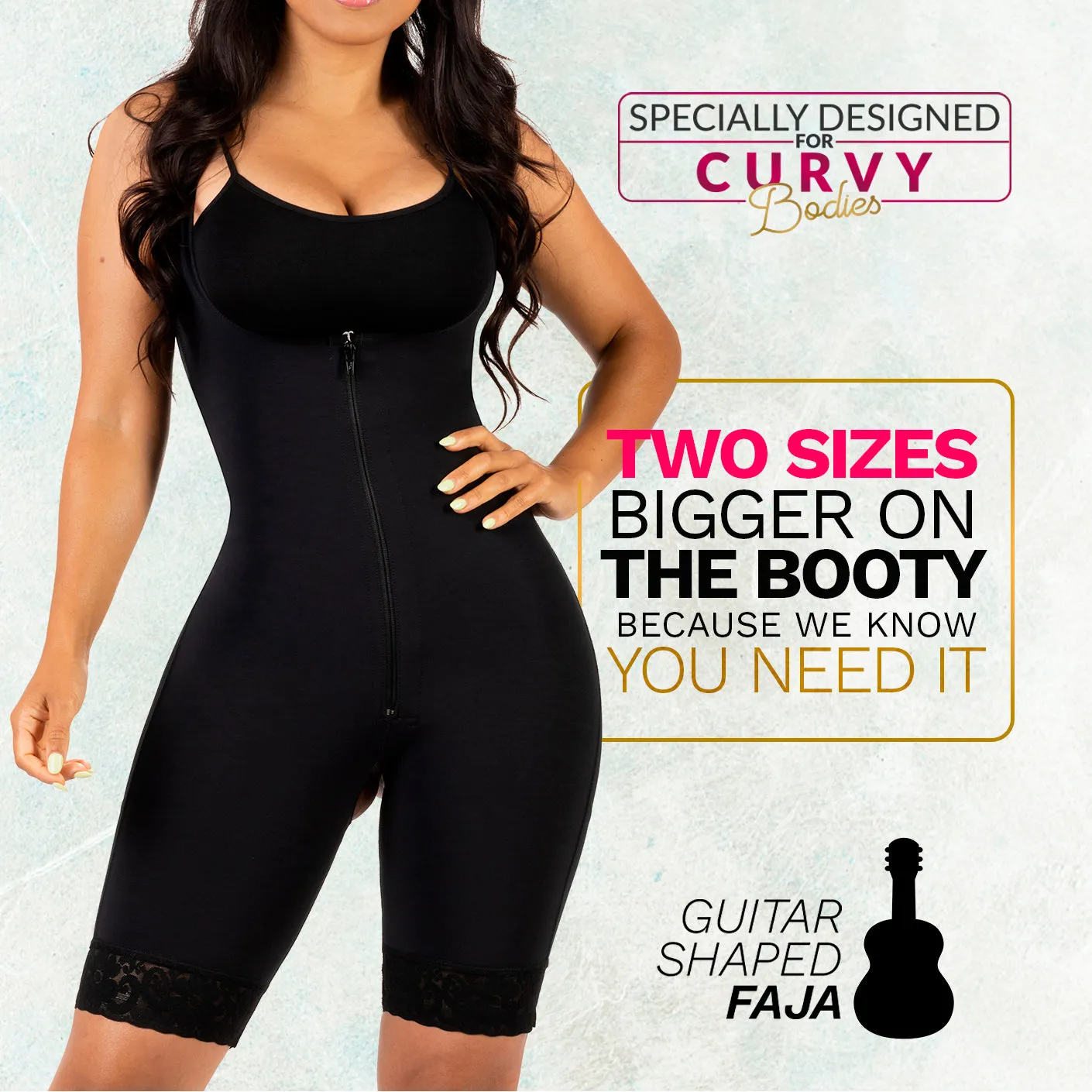Bling Shapers 099ZF | Bum Lifter Tummy Control Shapewear Mid Thigh Faja for Curvy Wide Hips Small Waist Women | Daily Use