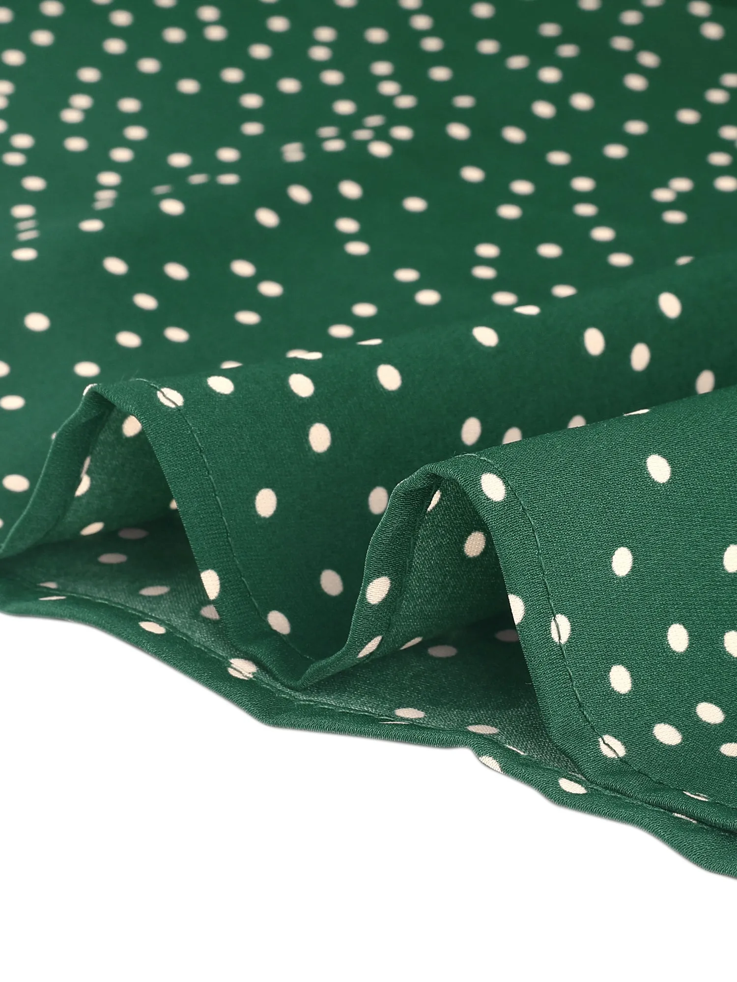 Contrast Doll Collar Polka Dots Tops Short Sleeve Blouse