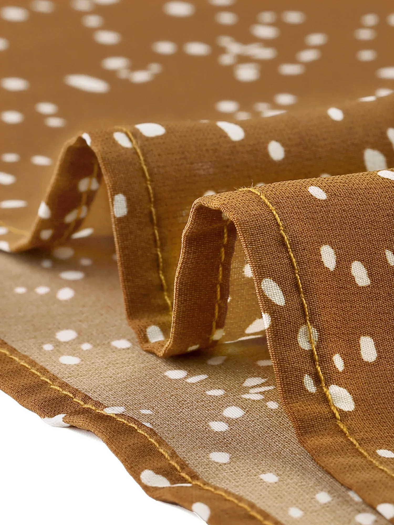 Contrast Doll Collar Polka Dots Tops Short Sleeve Blouse