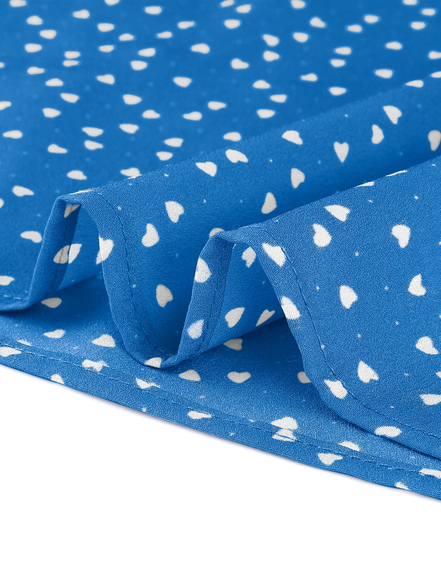 Contrast Doll Collar Polka Dots Tops Short Sleeve Blouse
