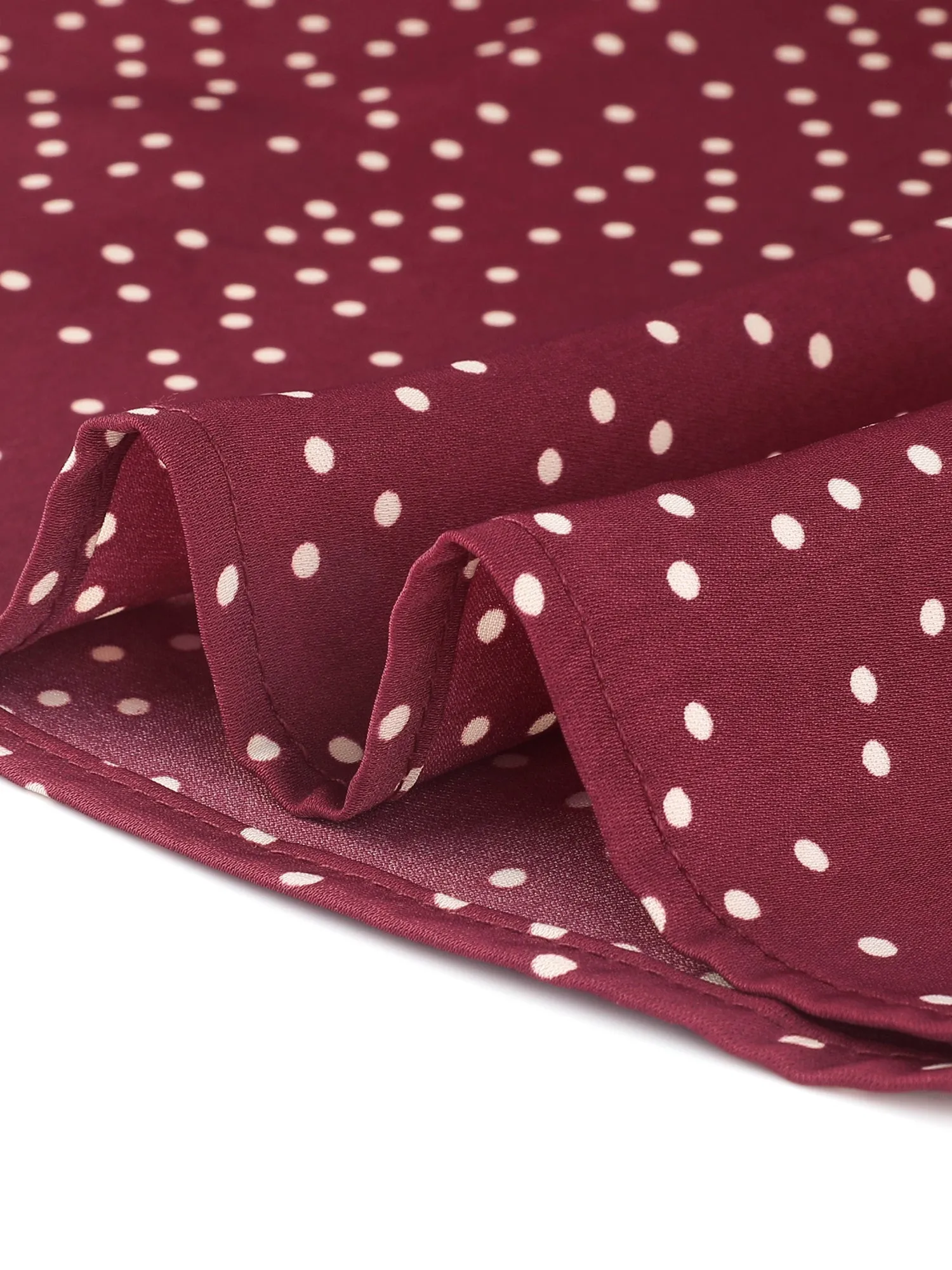 Contrast Doll Collar Polka Dots Tops Short Sleeve Blouse