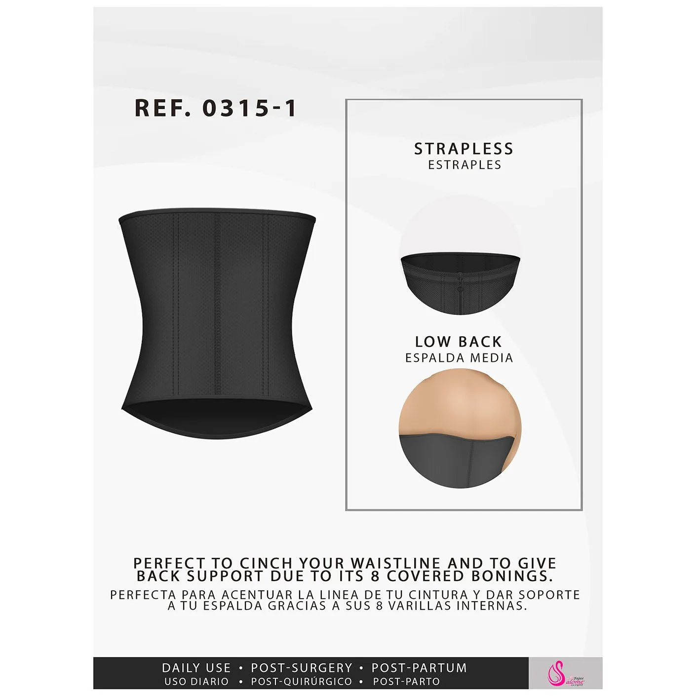 Daily Use Dress Nightout Open bust design, Flat seams & Bodysuit design Fajas Salome Salome 315