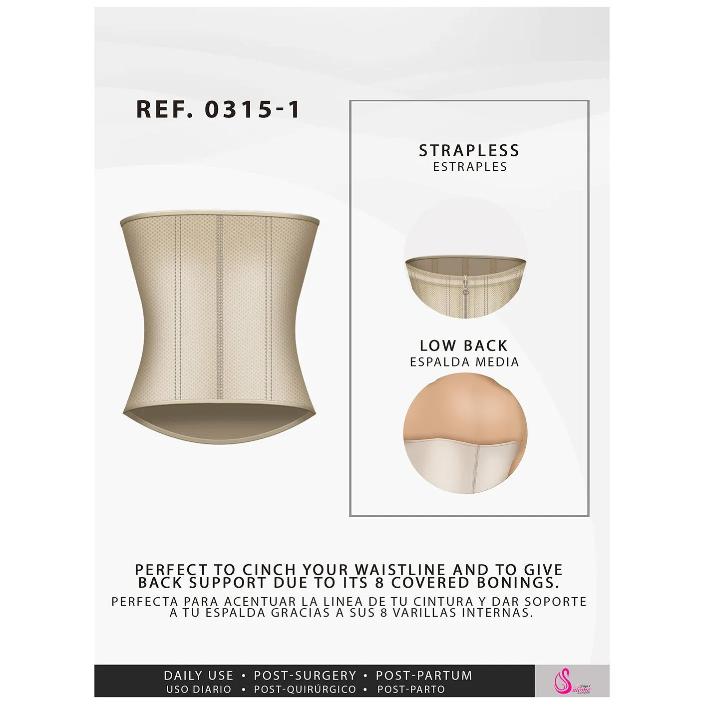 Daily Use Dress Nightout Open bust design, Flat seams & Bodysuit design Fajas Salome Salome 315