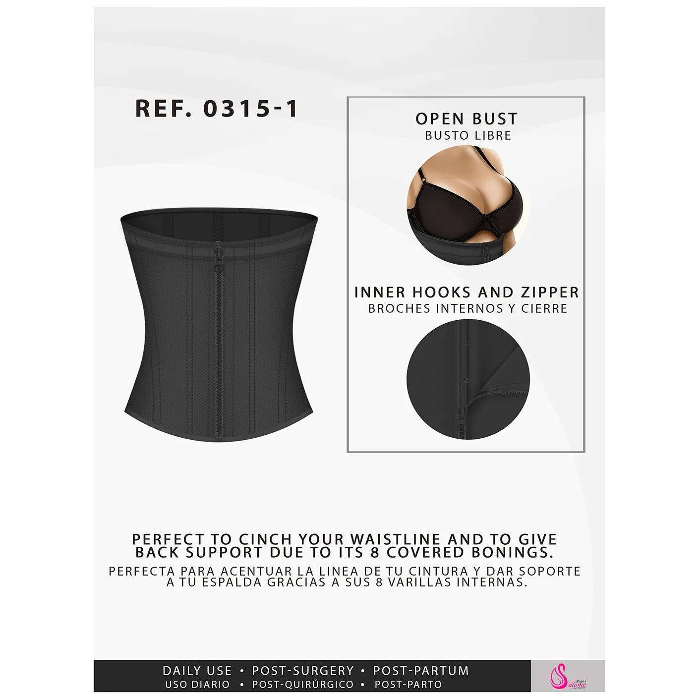 Daily Use Dress Nightout Open bust design, Flat seams & Bodysuit design Fajas Salome Salome 315