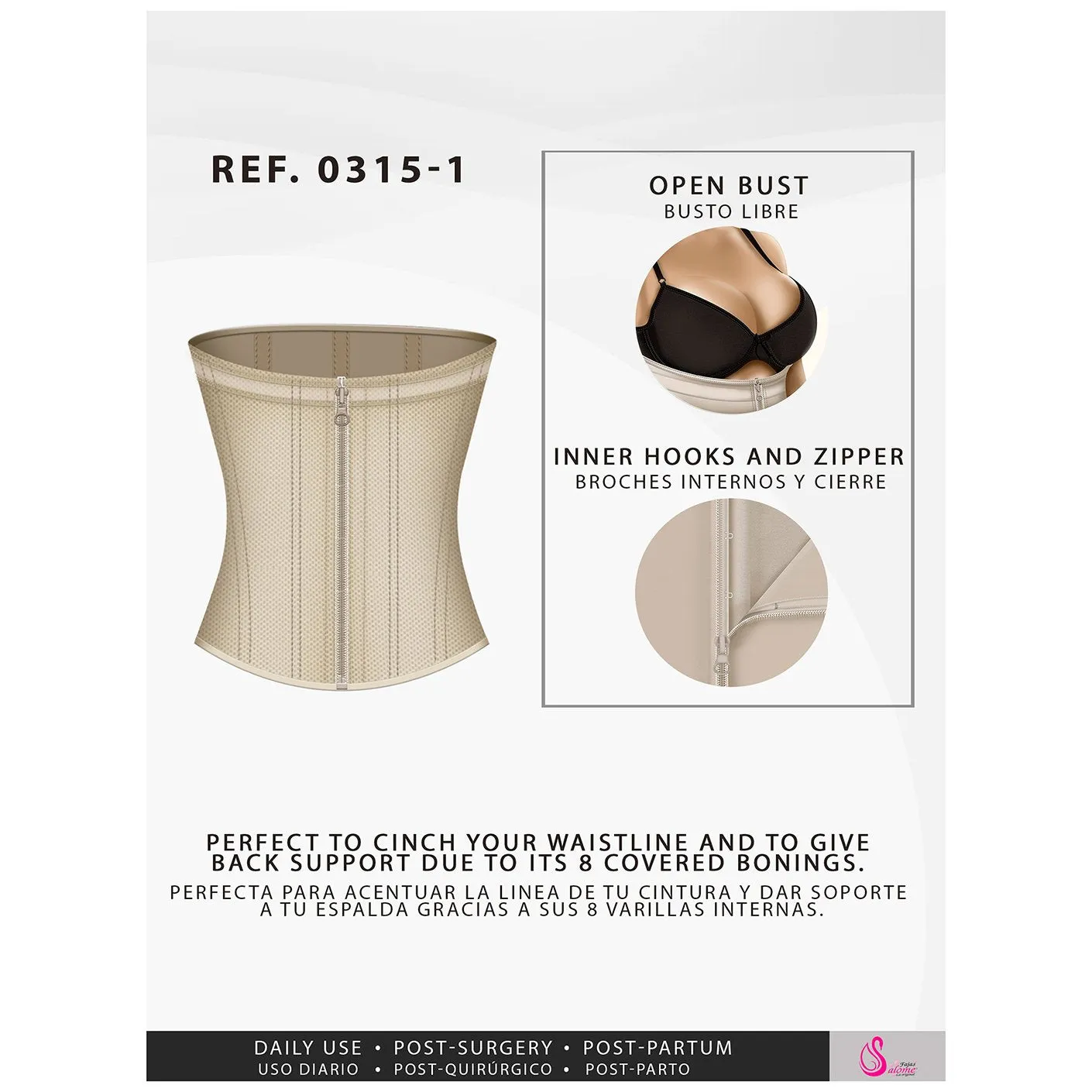 Daily Use Dress Nightout Open bust design, Flat seams & Bodysuit design Fajas Salome Salome 315