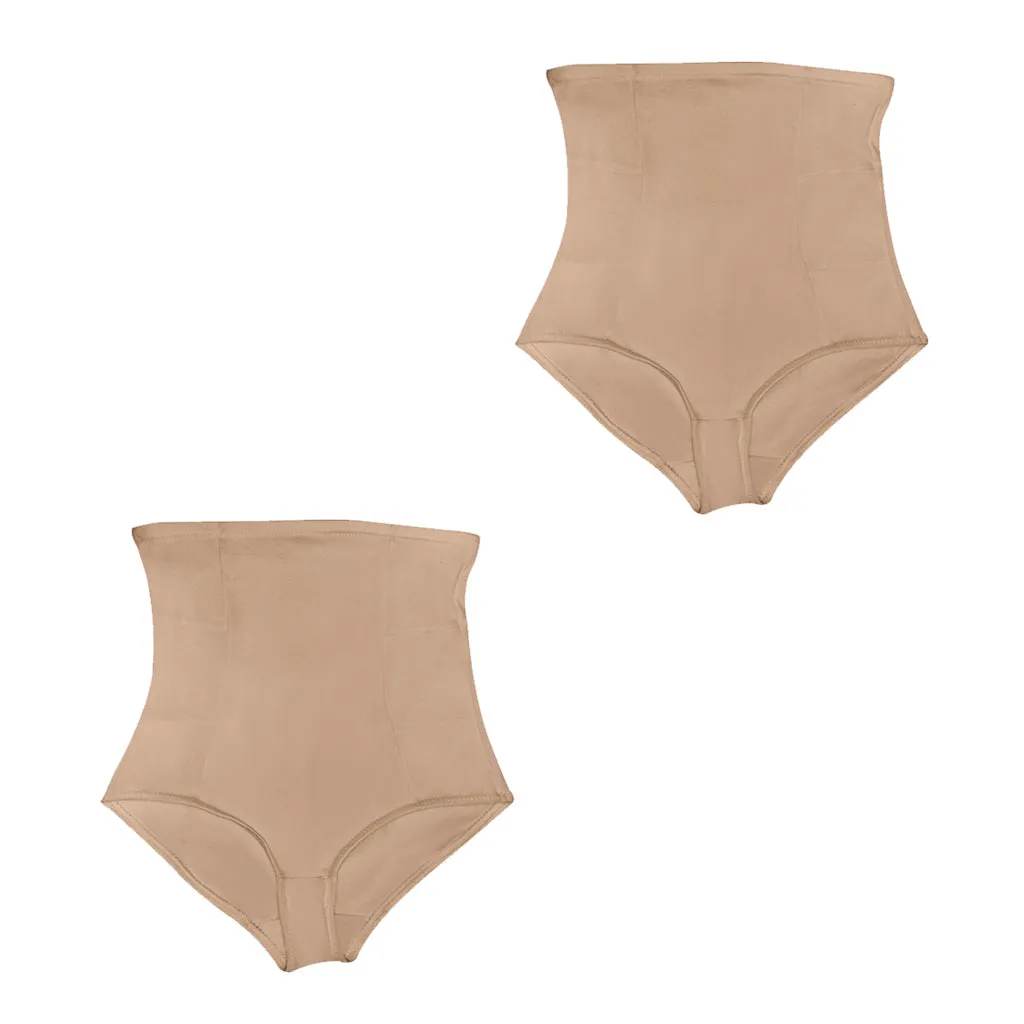 Daily Use Under Wear 2-Pack Tummy Control High-Waist Shapewear & Seamless Panties Sonryse SP607NC
