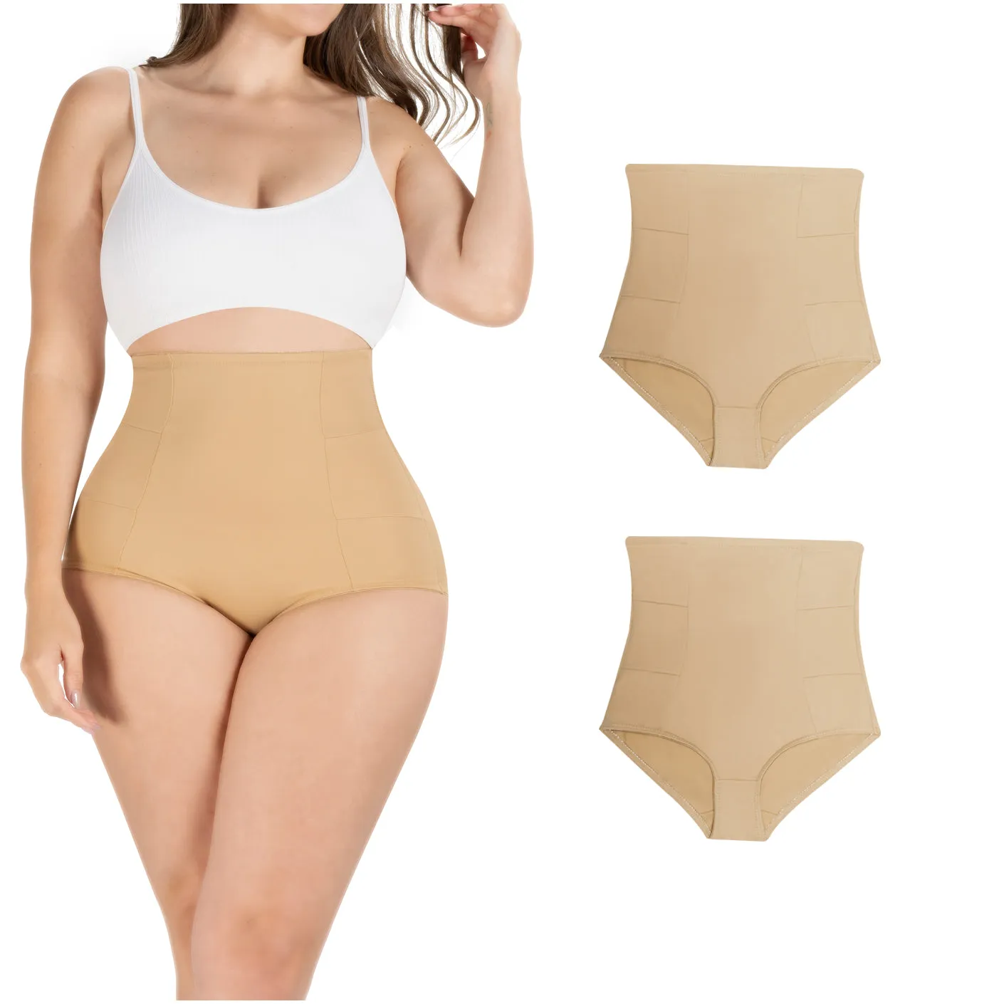Daily Use Under Wear 2-Pack Tummy Control High-Waist Shapewear & Seamless Panties Sonryse SP607NC