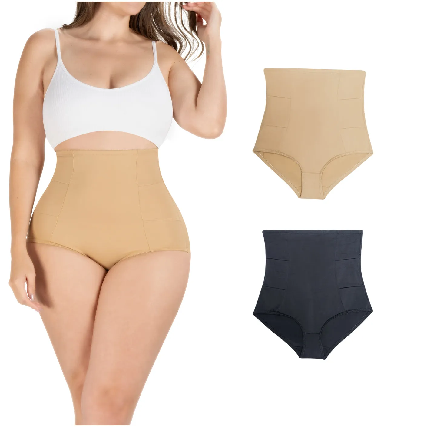 Daily Use Under Wear 2-Pack Tummy Control High-Waist Shapewear & Seamless Panties Sonryse SP607NC