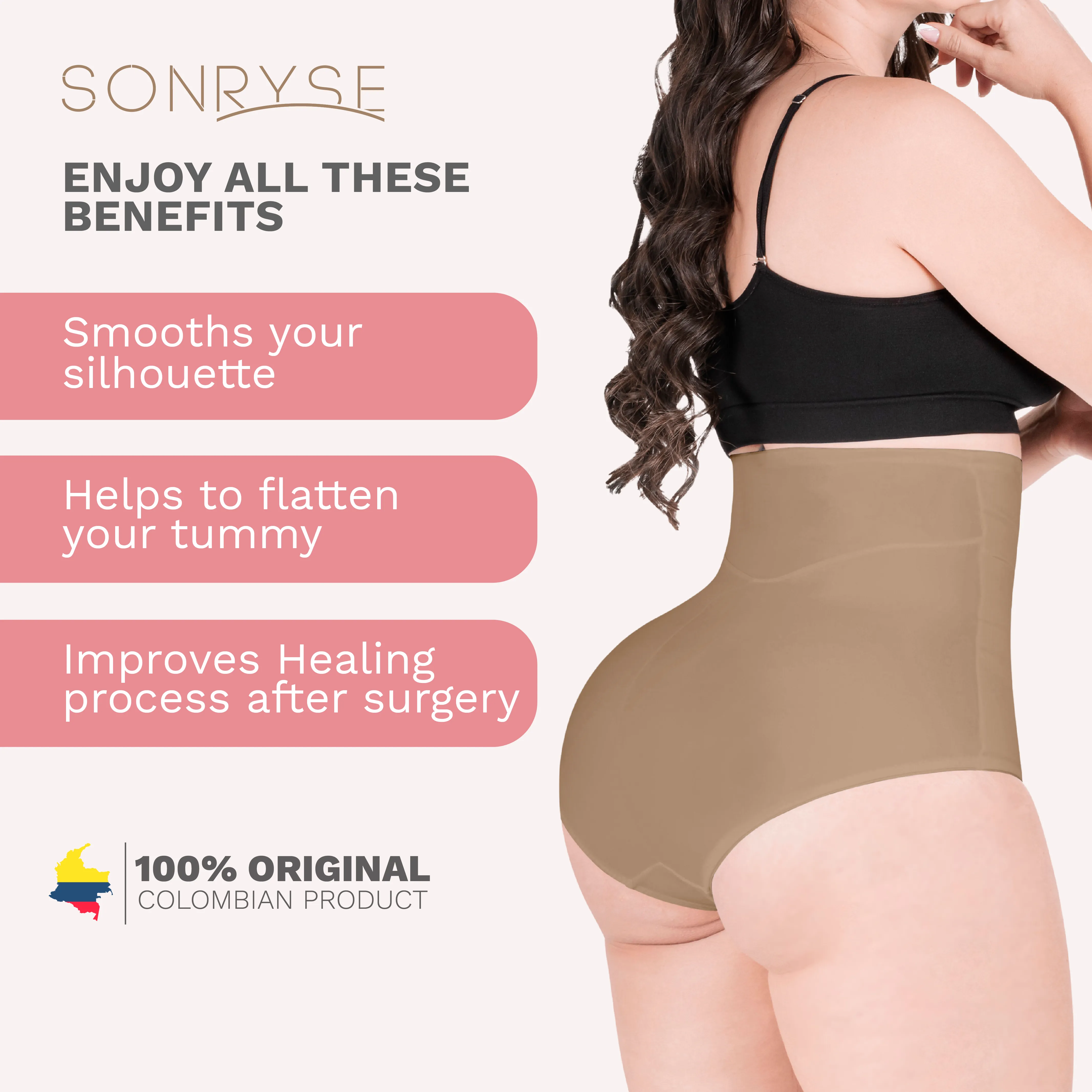 Daily Use Under Wear 2-Pack Tummy Control High-Waist Shapewear & Seamless Panties Sonryse SP607NC
