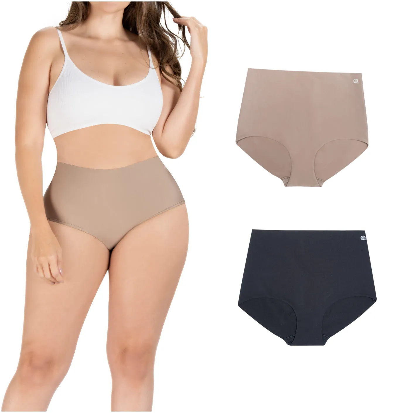 Daily Use Under Wear 2-Pack Tummy Control Mid Rise Shapewear Seamless Shaping Panties Sonryse SP620NC