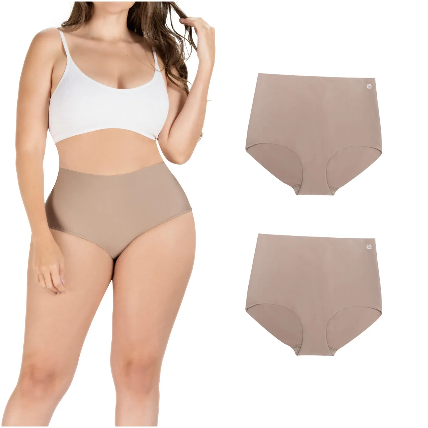 Daily Use Under Wear 2-Pack Tummy Control Mid Rise Shapewear Seamless Shaping Panties Sonryse SP620NC