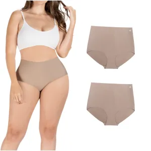 Daily Use Under Wear 2-Pack Tummy Control Mid Rise Shapewear Seamless Shaping Panties Sonryse SP620NC