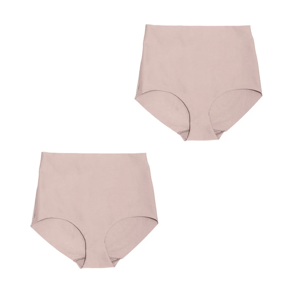Daily Use Under Wear 2-Pack Tummy Control Mid Rise Shapewear Seamless Shaping Panties Sonryse SP620NC