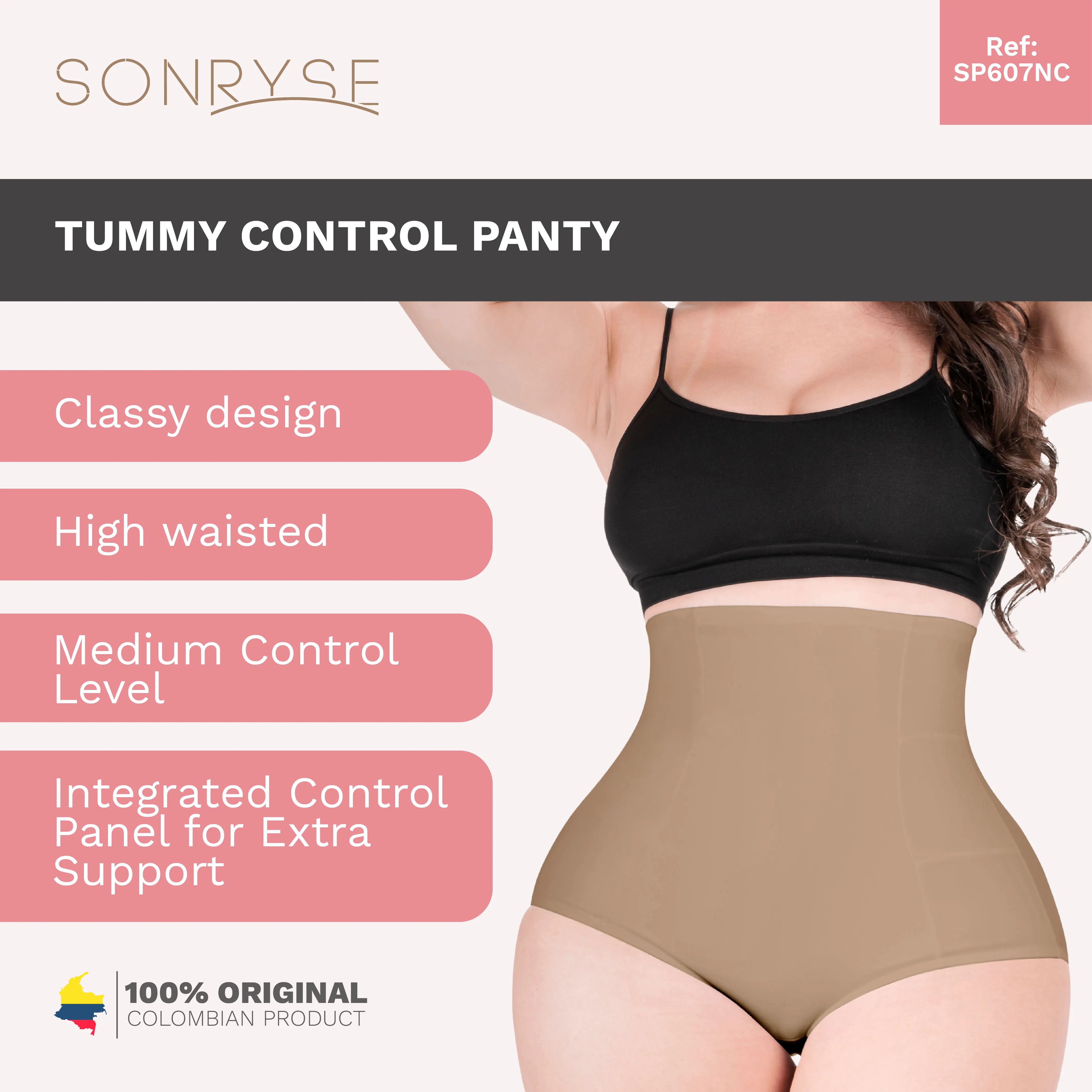 Daily Use Under Wear 3-Pack Tummy Control High-Waist Shapewear Seamless Panties Sonryse SP607NC