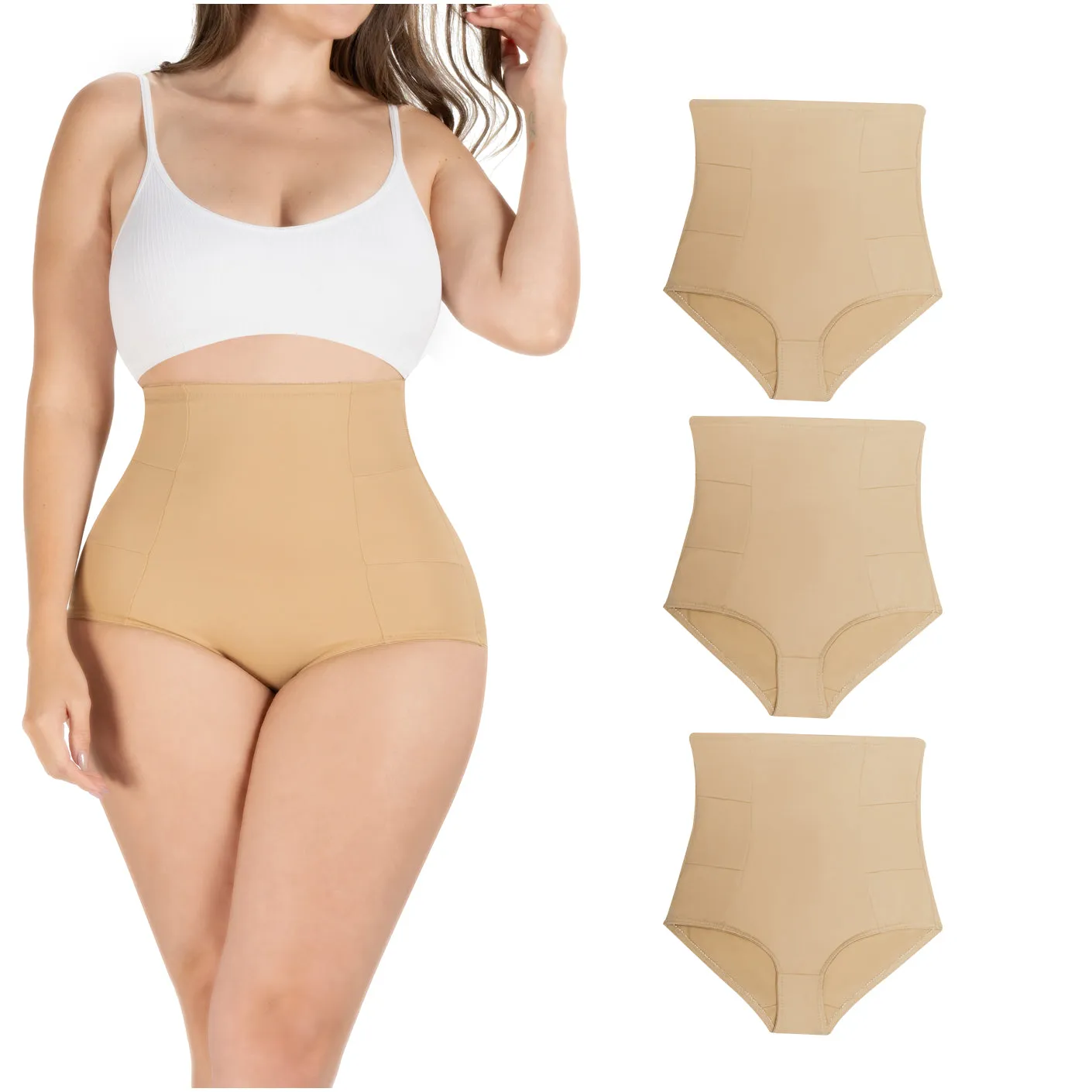 Daily Use Under Wear 3-Pack Tummy Control High-Waist Shapewear Seamless Panties Sonryse SP607NC