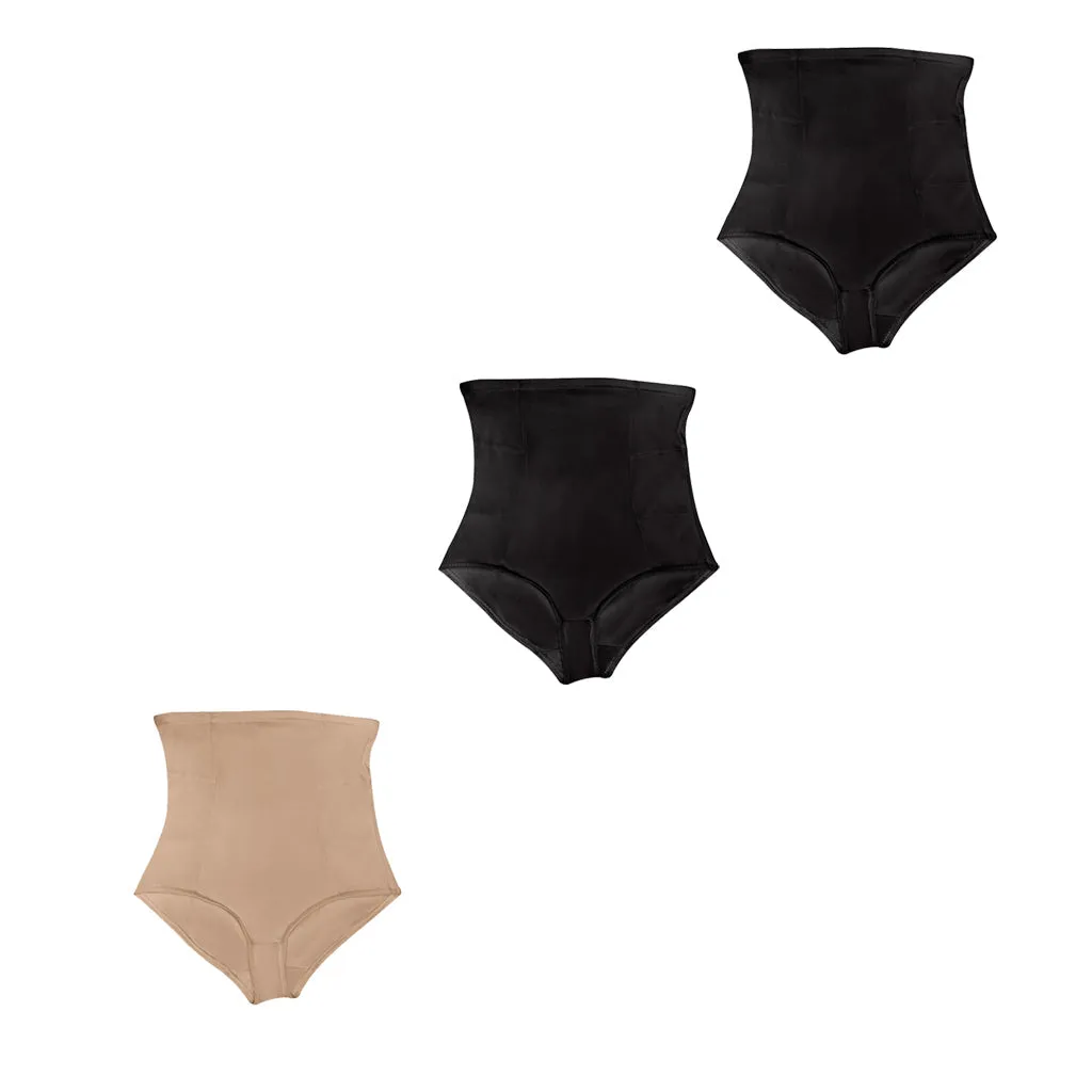 Daily Use Under Wear 3-Pack Tummy Control High-Waist Shapewear Seamless Panties Sonryse SP607NC