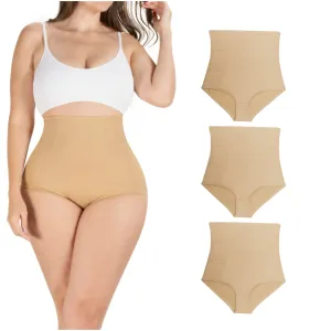 Daily Use Under Wear 3-Pack Tummy Control High-Waist Shapewear Seamless Panties Sonryse SP607NC
