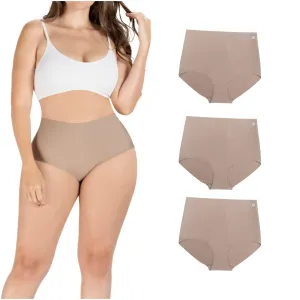 Daily Use Under Wear 3-Pack Tummy Control Mid Rise Shapewear Seamless Shaping Panties Sonryse SP620NC