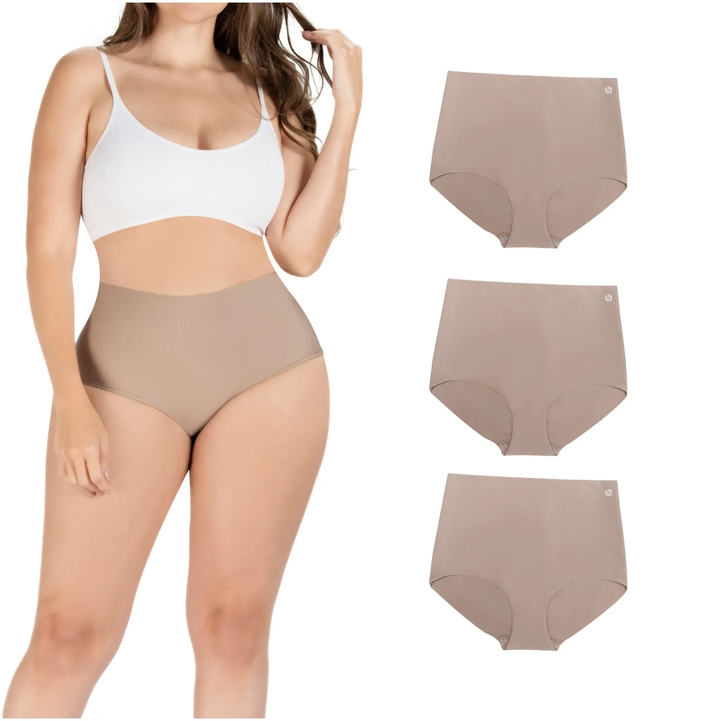 Daily Use Under Wear 3-Pack Tummy Control Mid Rise Shapewear Seamless Shaping Panties Sonryse SP620NC