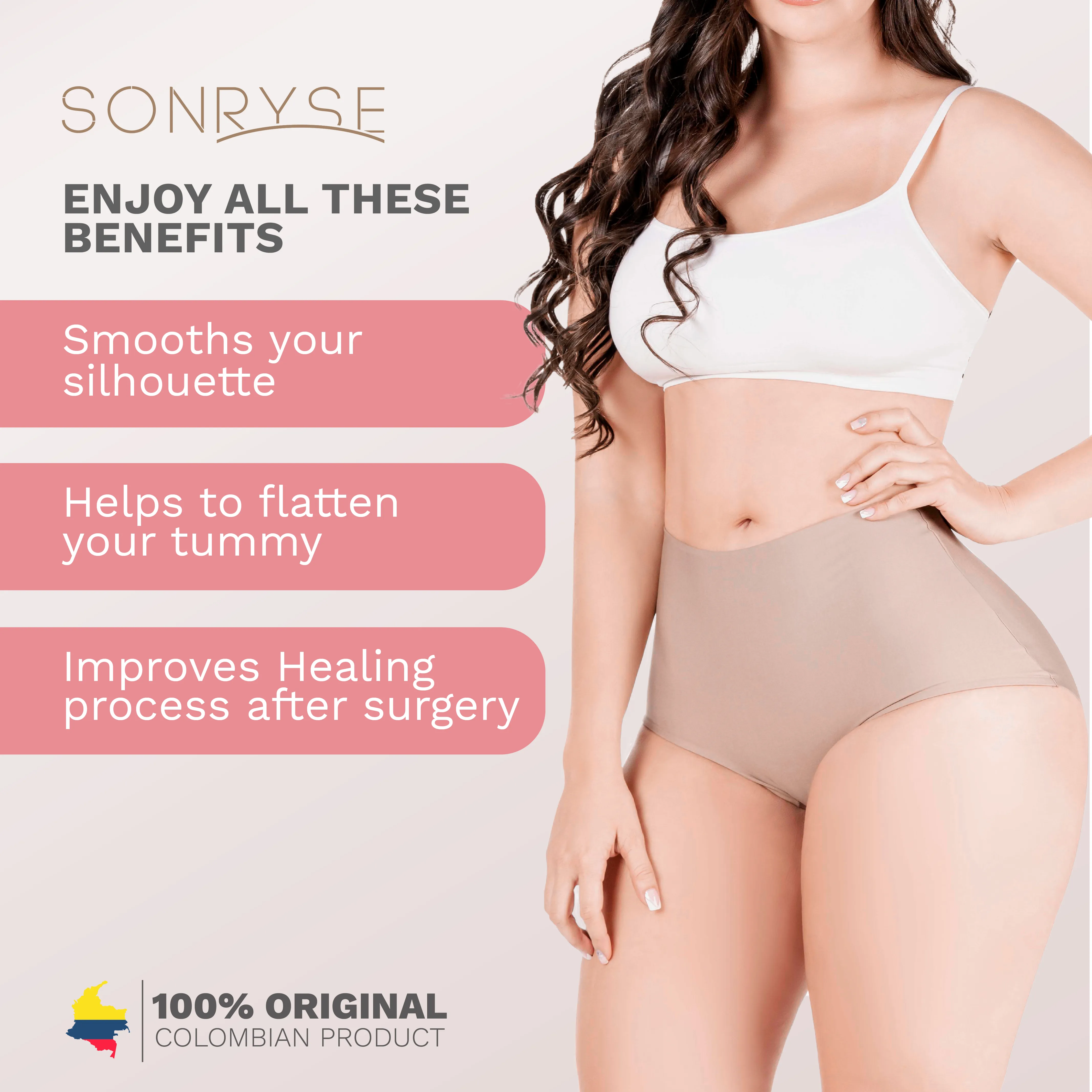 Daily Use Under Wear 3-Pack Tummy Control Mid Rise Shapewear Seamless Shaping Panties Sonryse SP620NC