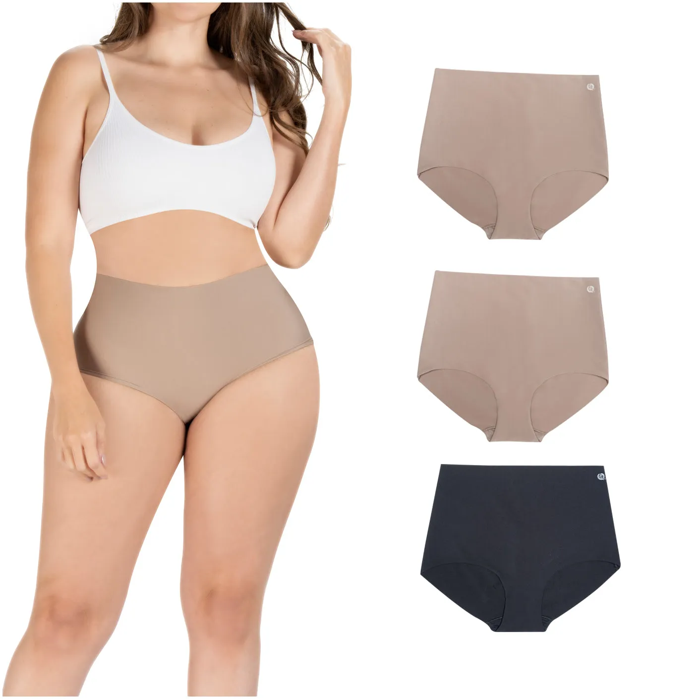 Daily Use Under Wear 3-Pack Tummy Control Mid Rise Shapewear Seamless Shaping Panties Sonryse SP620NC