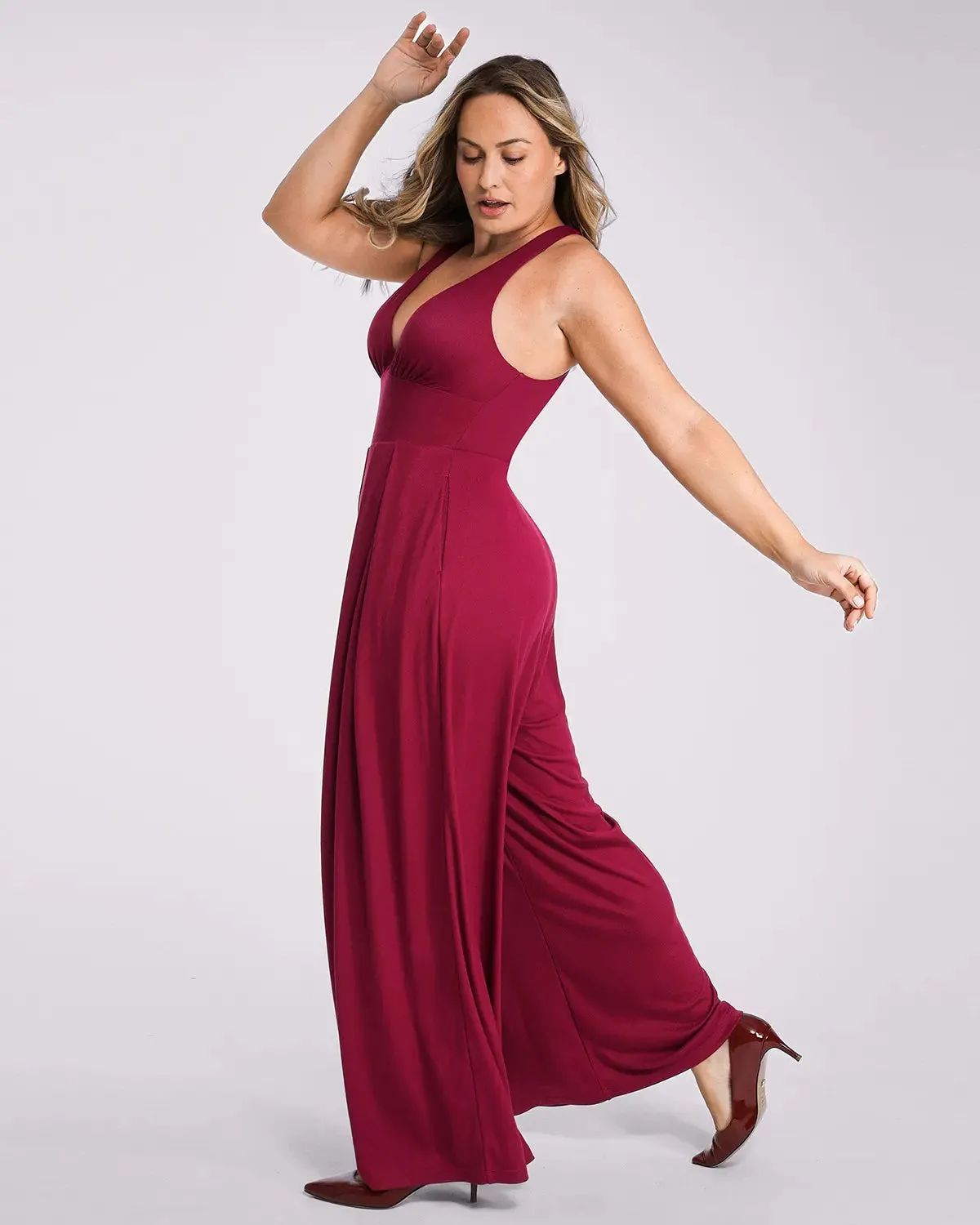 Deep V Built-In Shaping Jumpsuit