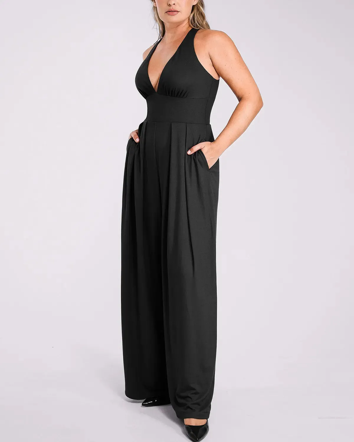 Deep V Built-In Shaping Jumpsuit