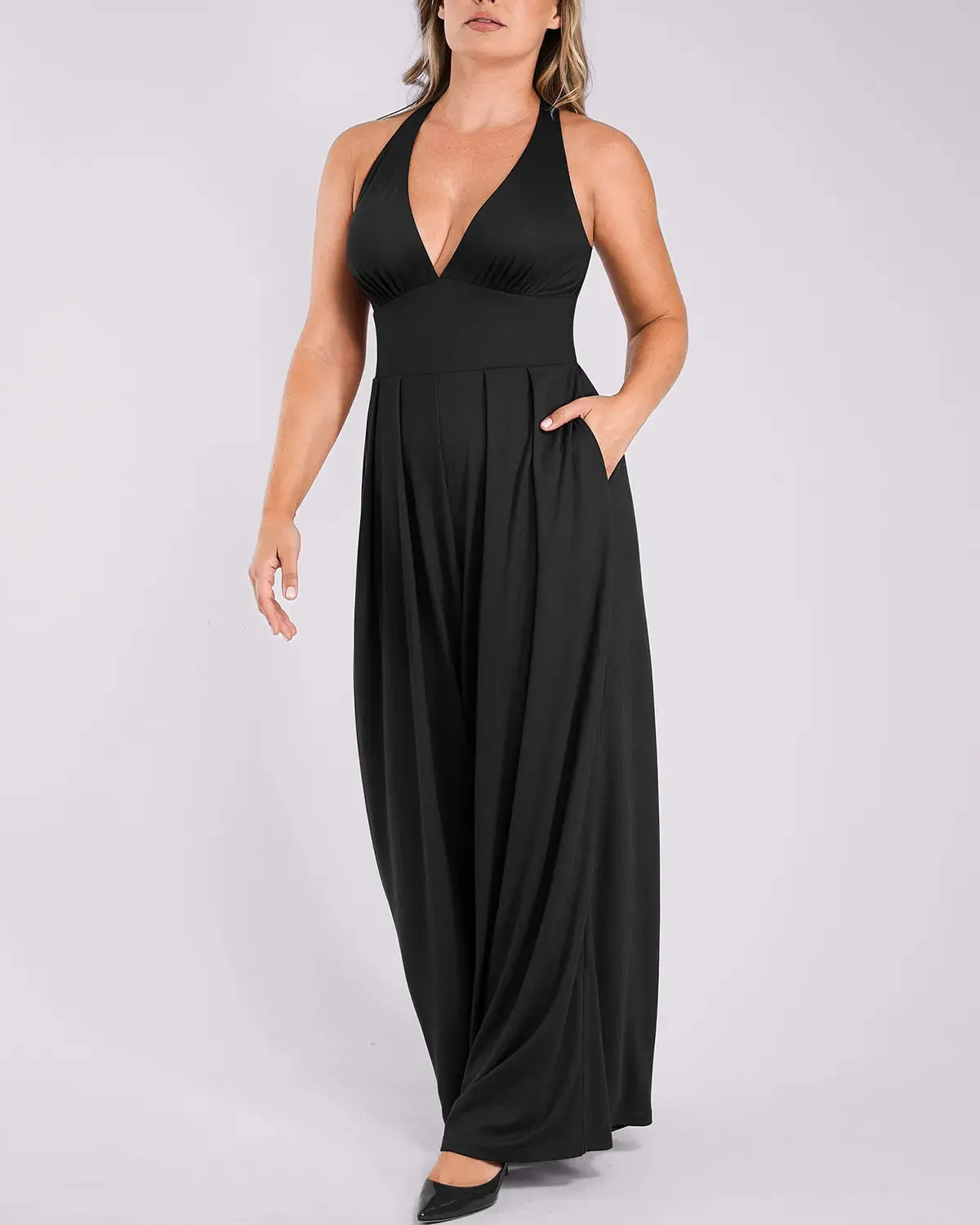 Deep V Built-In Shaping Jumpsuit