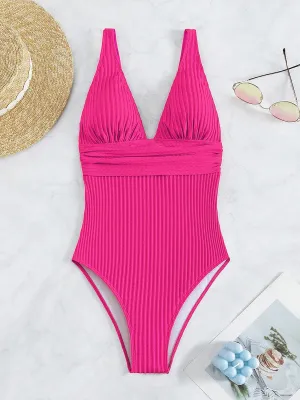 Deep V One Piece Swimsuit Women