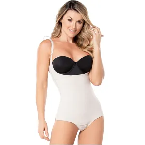 Diane and Geordi Fajas 002374 | Women Thong Bodysuit Slimming Faja | Strapless with Tummy Control