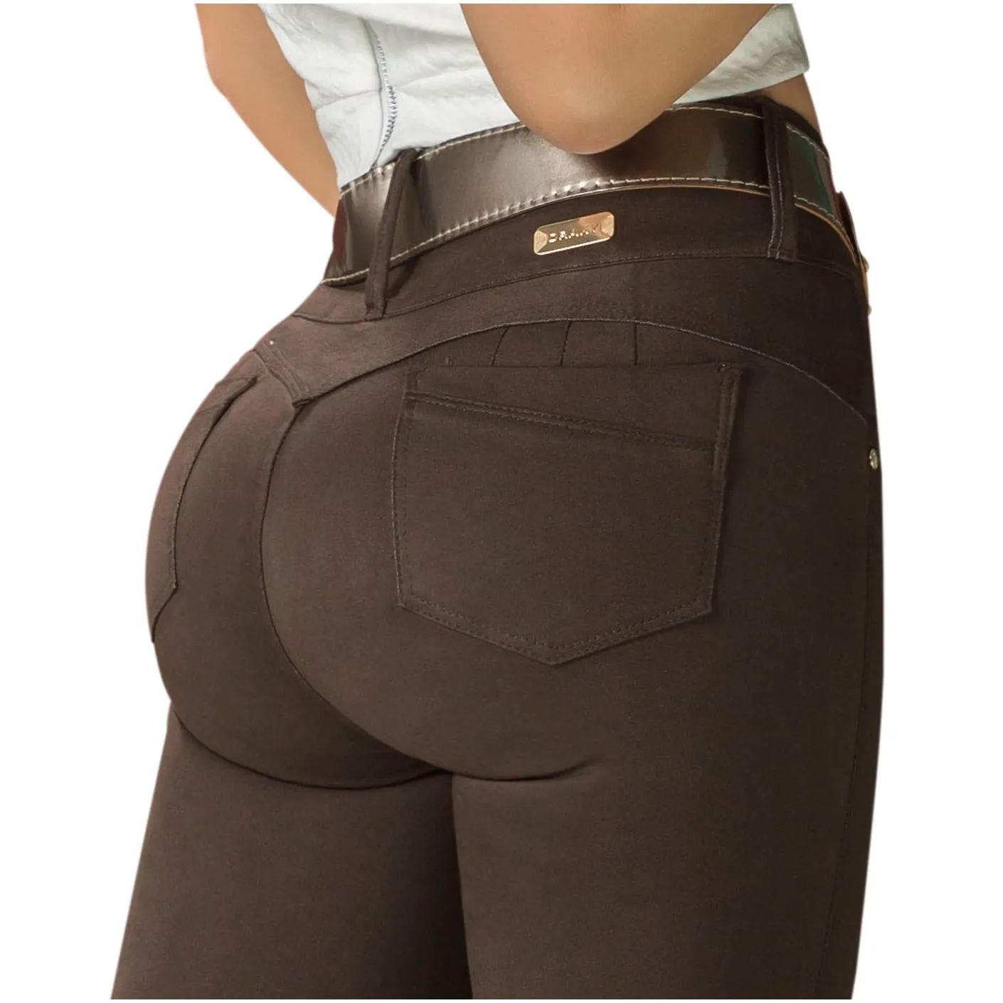 DRAXY 1323 Women Butt Lifter Mid Rise Skinny Jeans