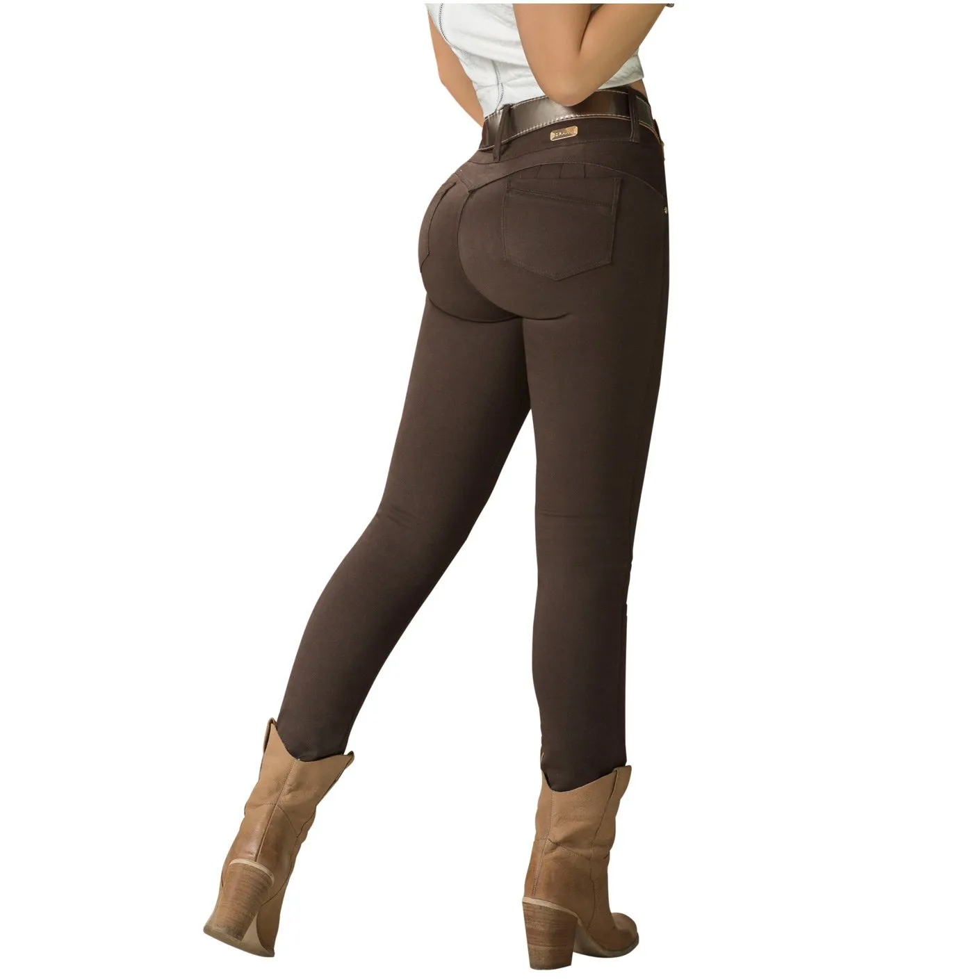 DRAXY 1323 Women Butt Lifter Mid Rise Skinny Jeans