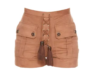 Elisabetta Franchi Tassel Charm Lace-Up Shorts