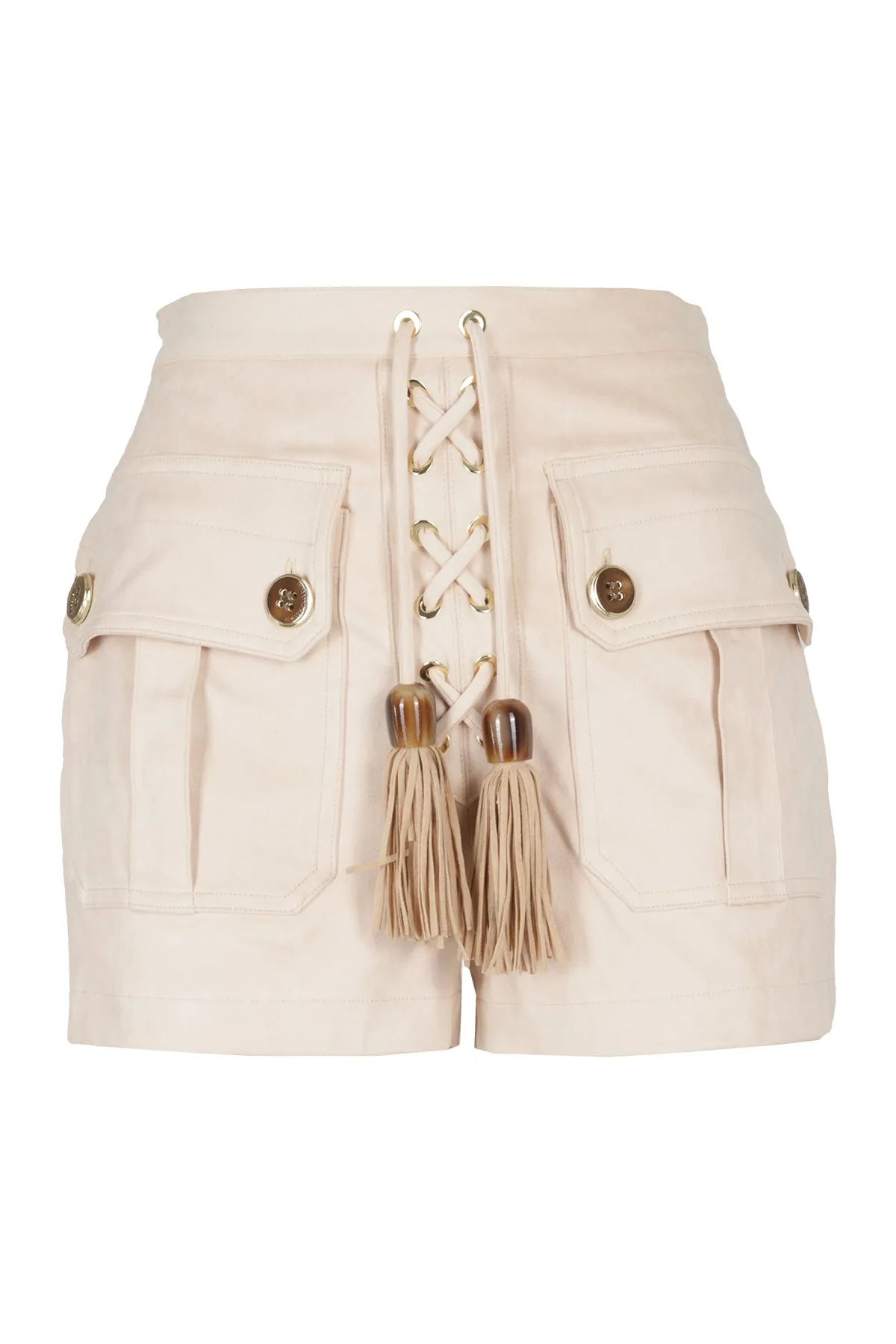 Elisabetta Franchi Tassel Charm Lace-Up Shorts