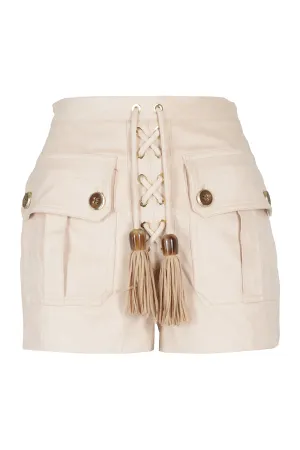 Elisabetta Franchi Tassel Charm Lace-Up Shorts
