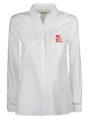 Etro Long-Sleeve Logo Embroidered Shirt
