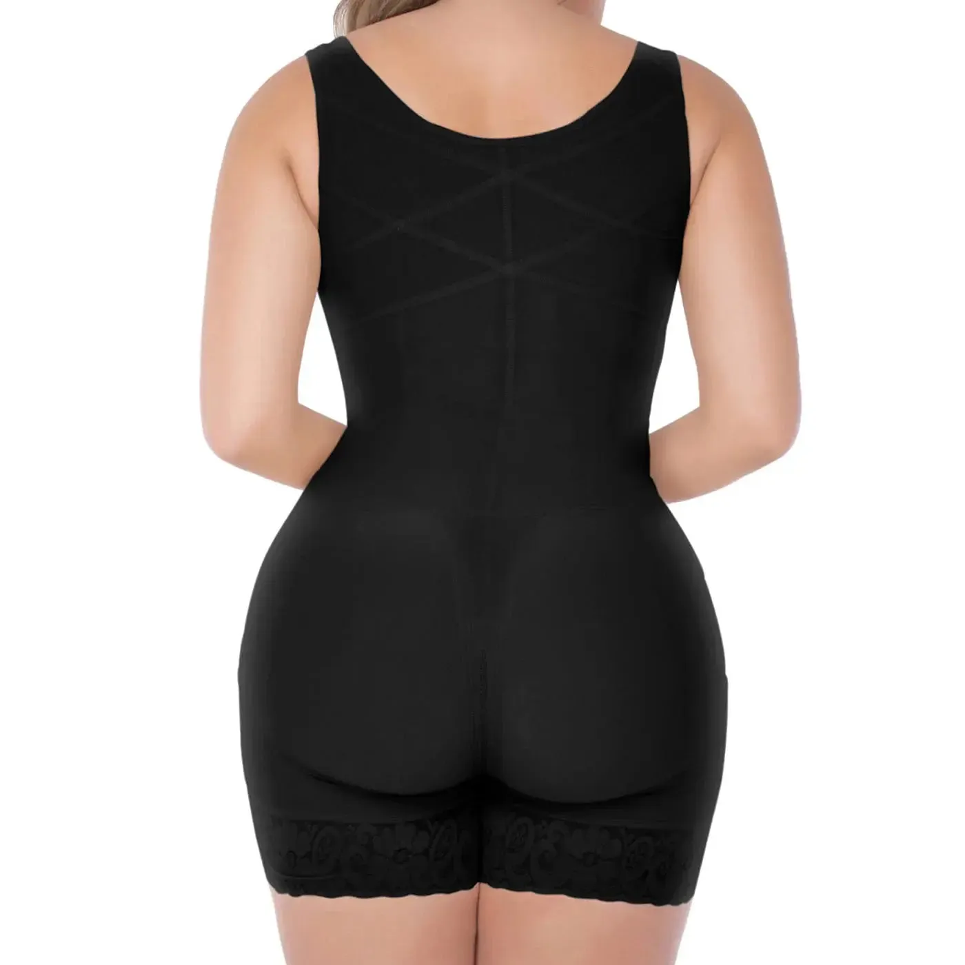 Fajas Colombianas UpLady 6190 | Butt Lifting High Compression Shapewear Bodysuit – Open Bust Design with Wide Hips