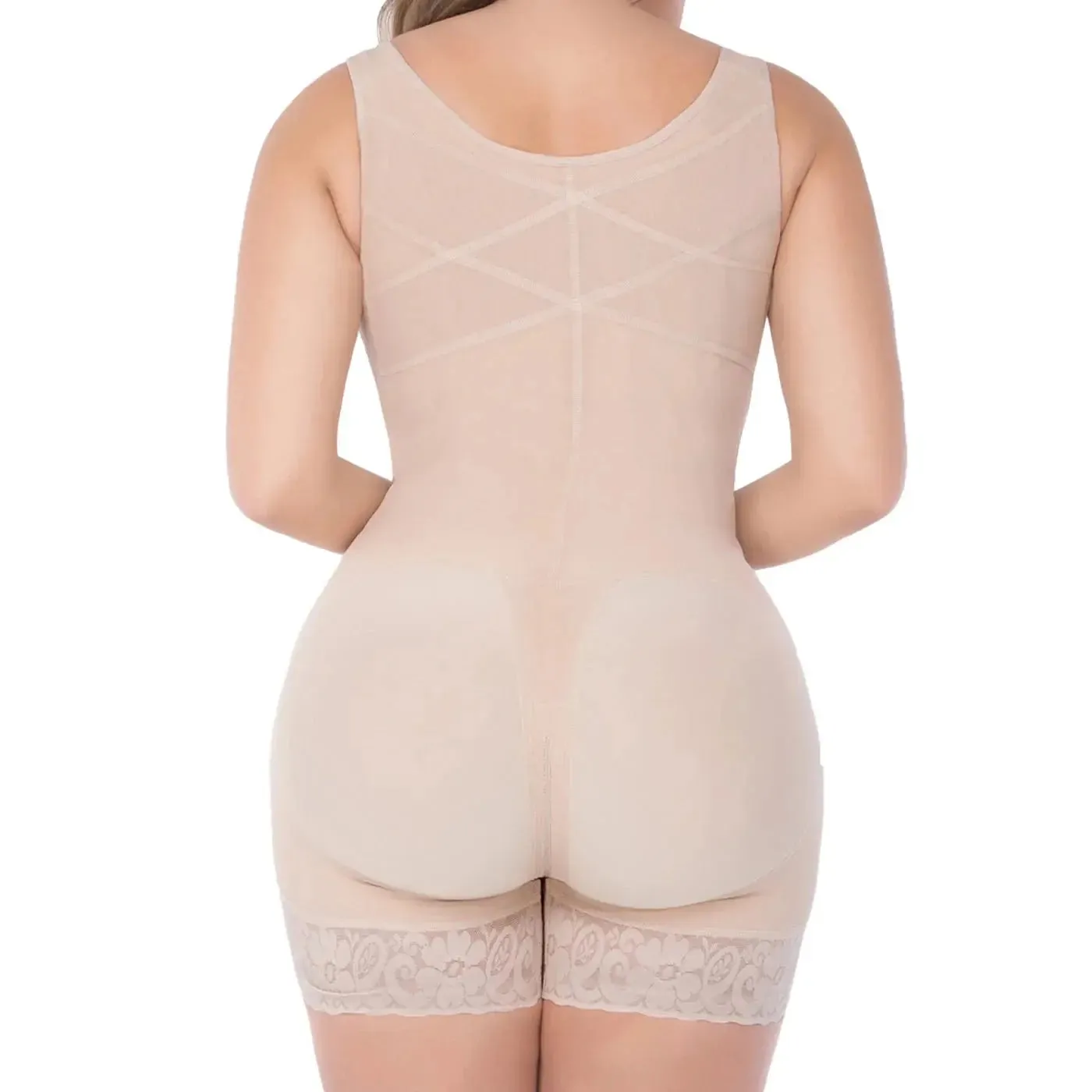 Fajas Colombianas UpLady 6190 | Butt Lifting High Compression Shapewear Bodysuit – Open Bust Design with Wide Hips