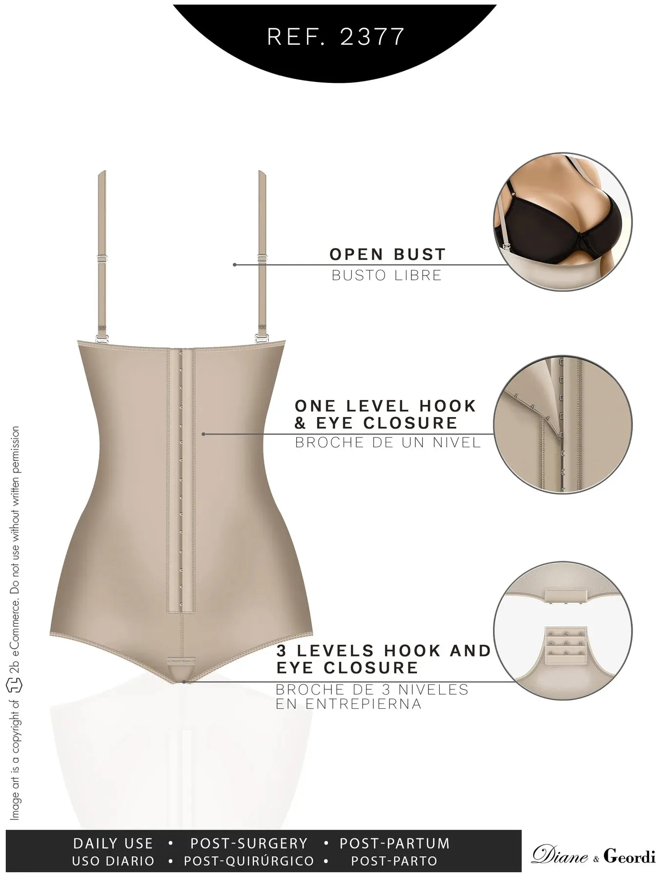 Fajas Diane & Geordi 002377 Tummy Control Shapewear for Women Everyday Use Colombian Fajas for Dresses