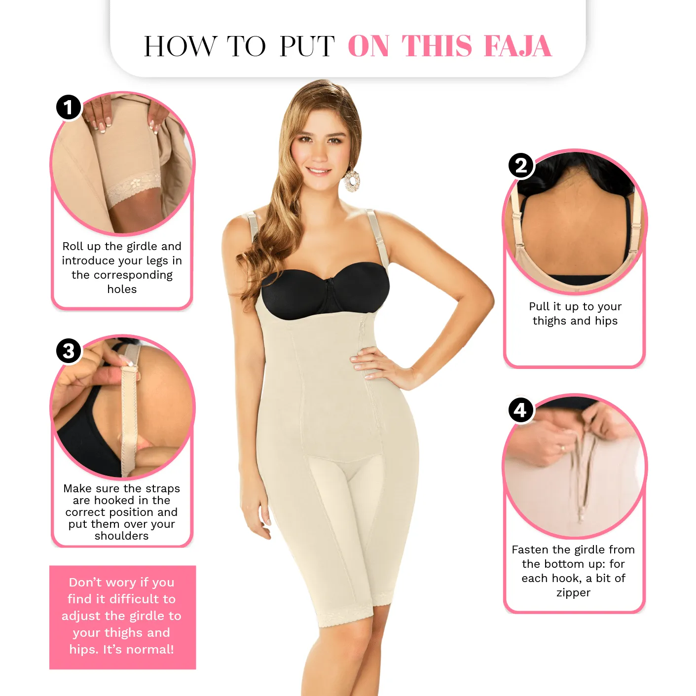 Fajas Diane & Geordi 2393 | Post Surgery Postpartum Shapewear for Women | Open Bust Knee Length
