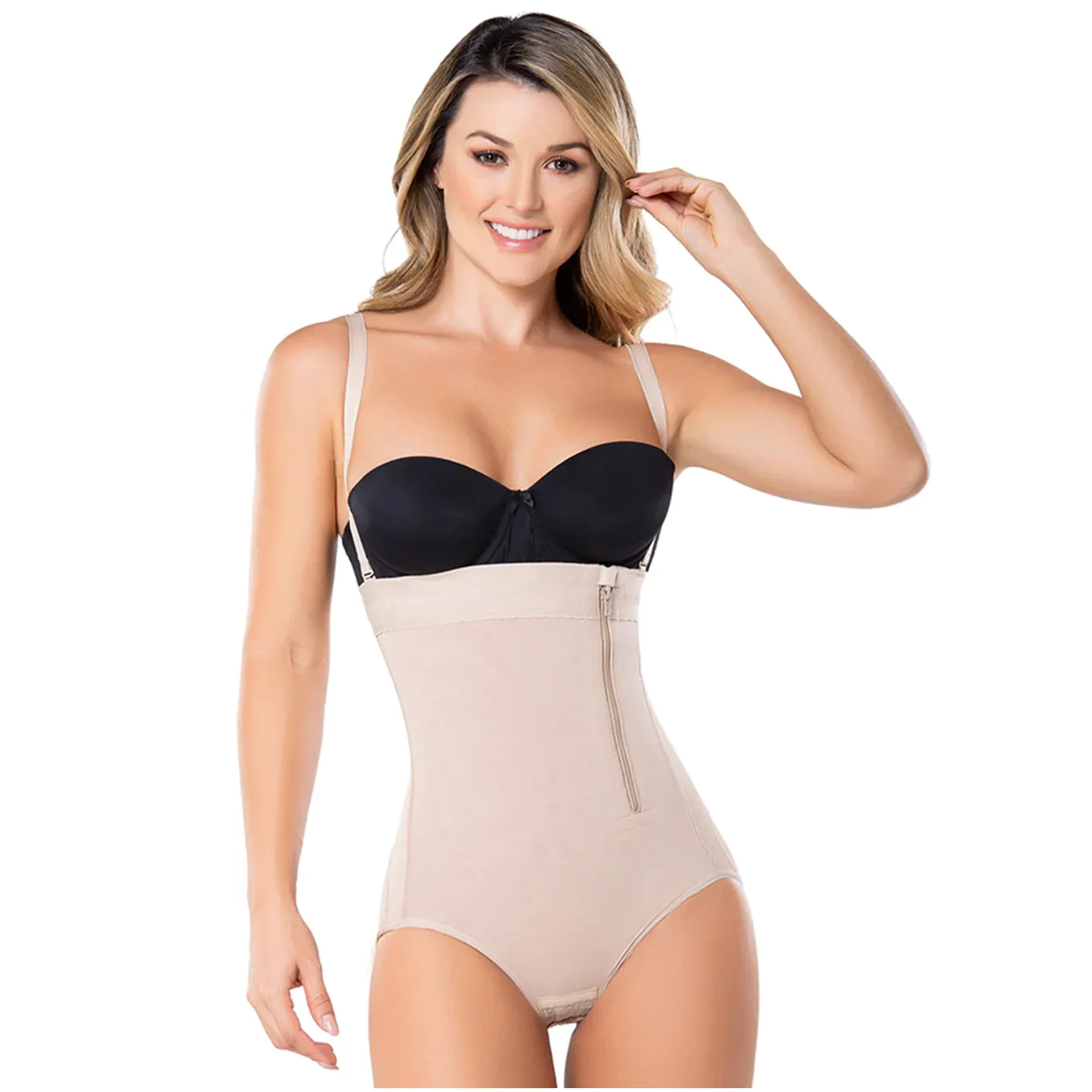 Fajas Diane & Geordi 2405F | Womens Butt Lifting Shapewear | Strapless Bodysuit Girdle for Postpartum and Daily Use